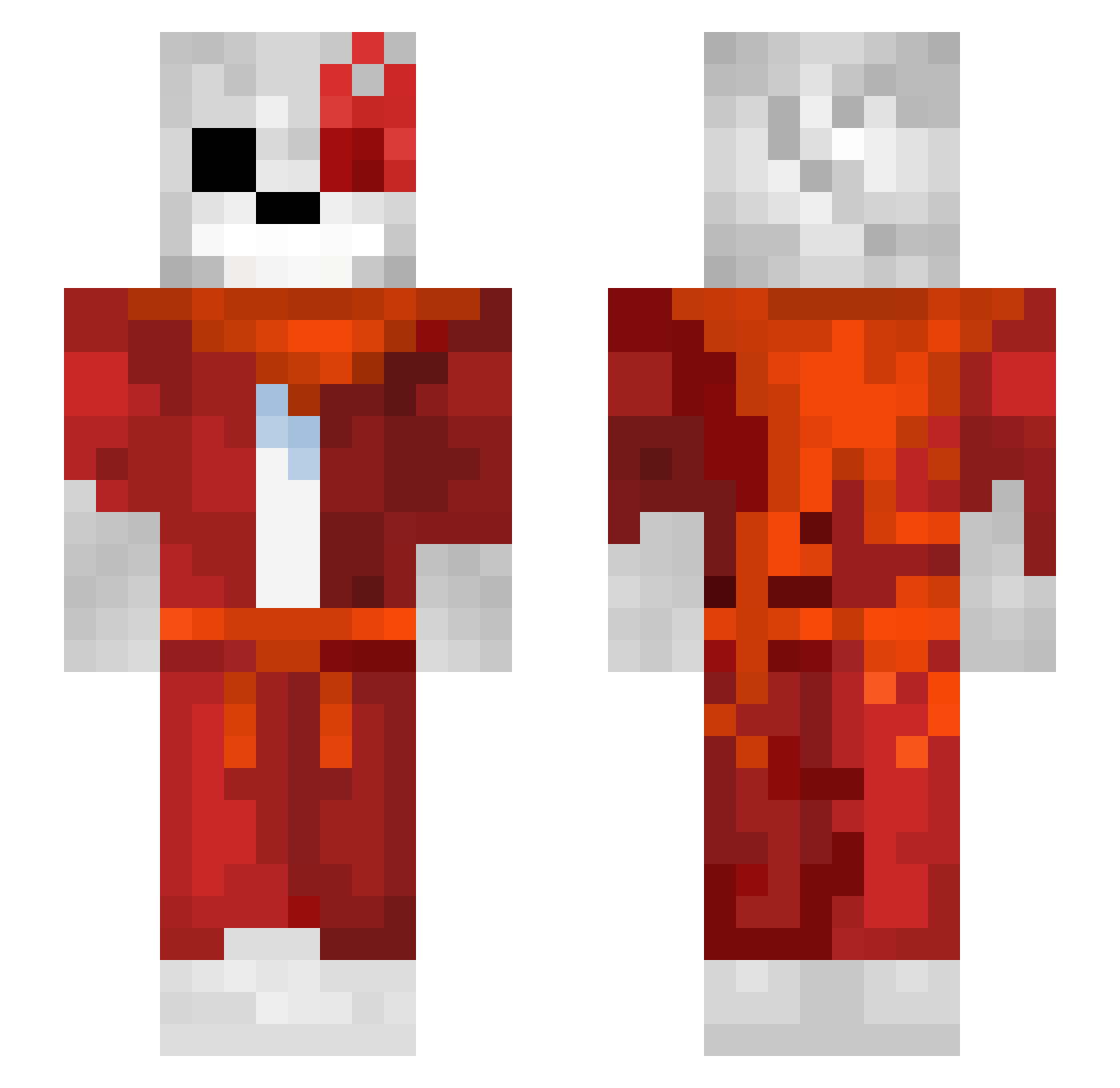 Fishswick Minecraft skin, front and back view