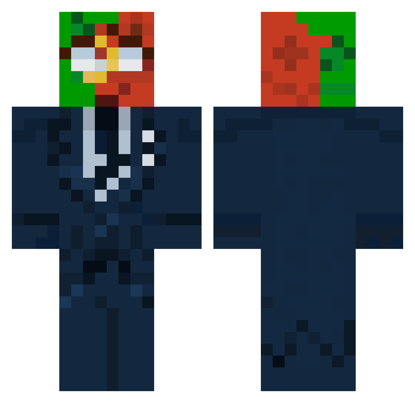 Duarck Minecraft skin, front and back view