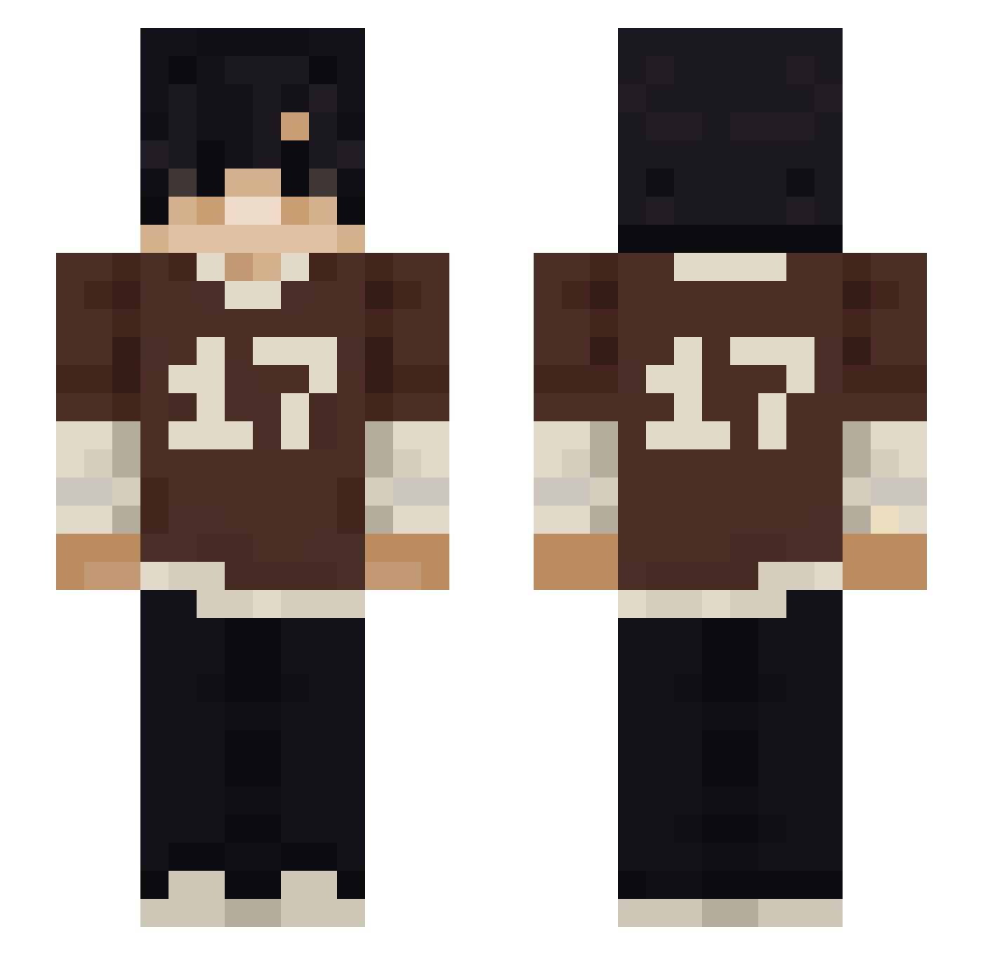 432l Minecraft skin, front and back view