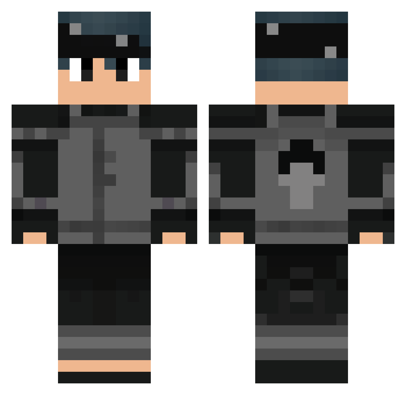 Niehs Minecraft skin, front and back view