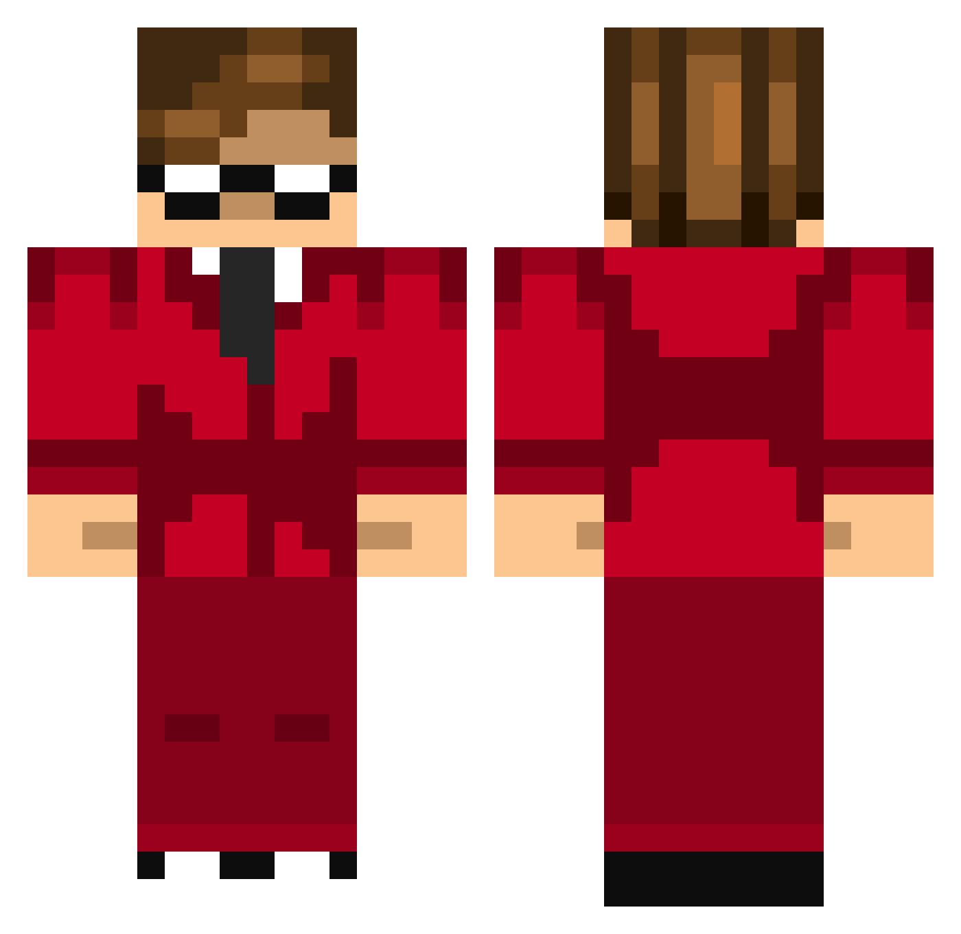 amneff Minecraft skin, front and back view