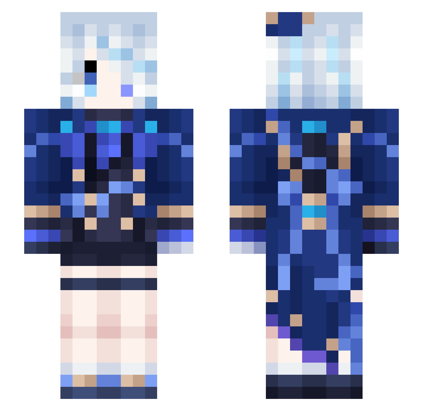 DreamsGirl Minecraft skin, front and back view