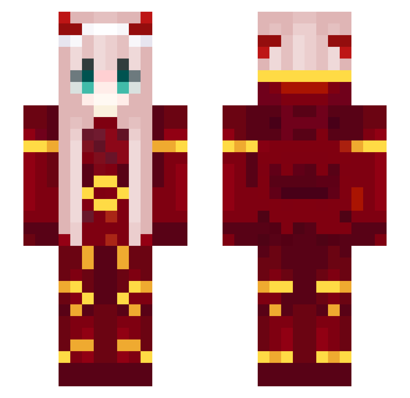 NatixChocapic Minecraft skin, front and back view