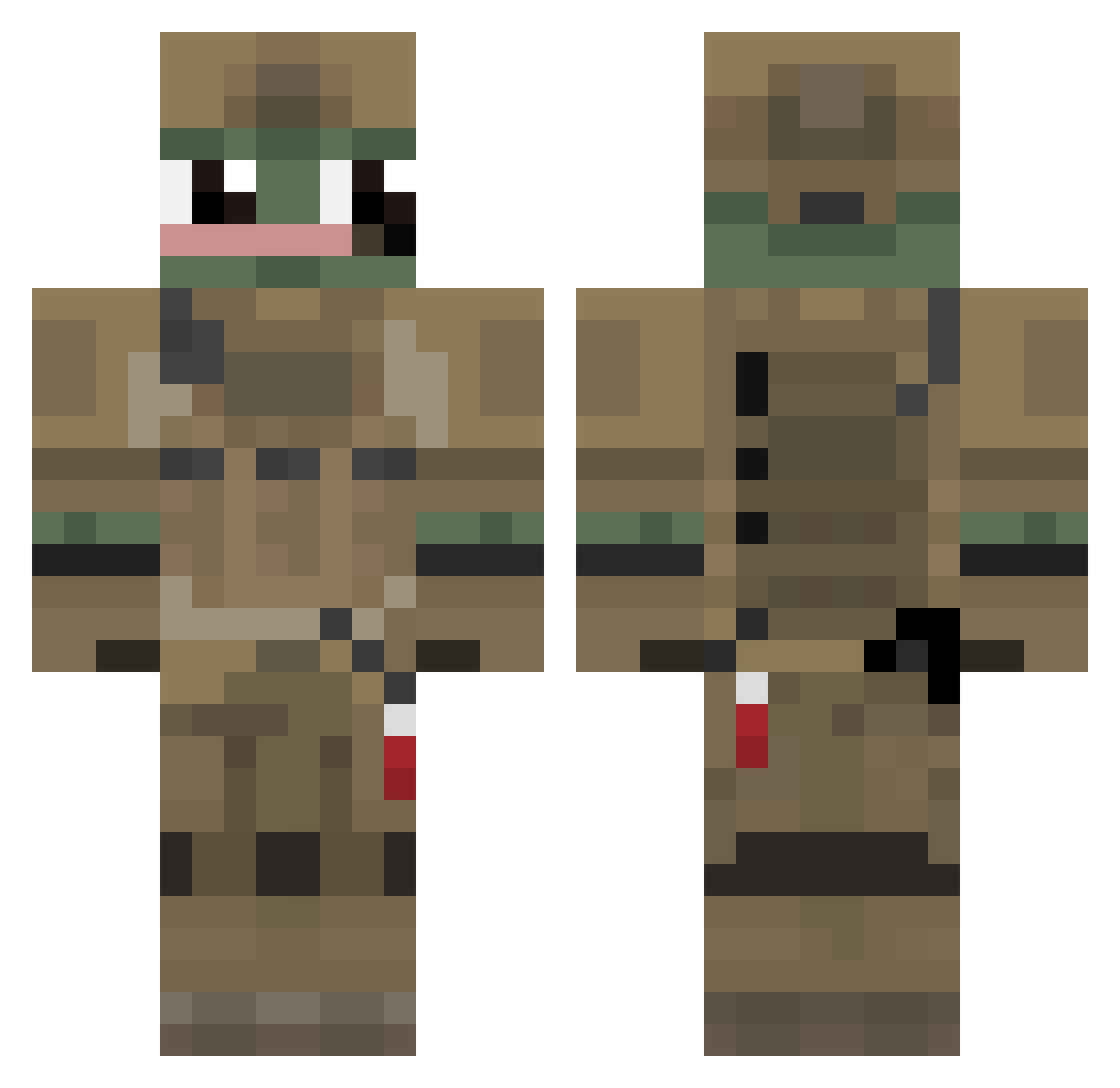 theradiodept Minecraft skin, front and back view