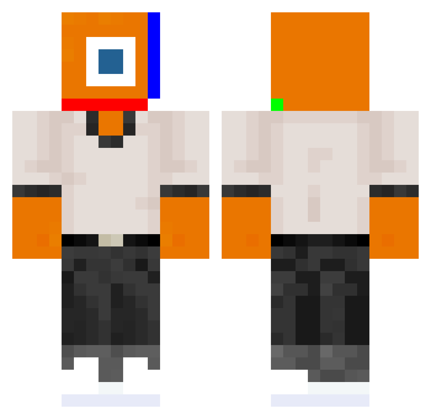 ThatBlenderGuy Minecraft skin, front and back view