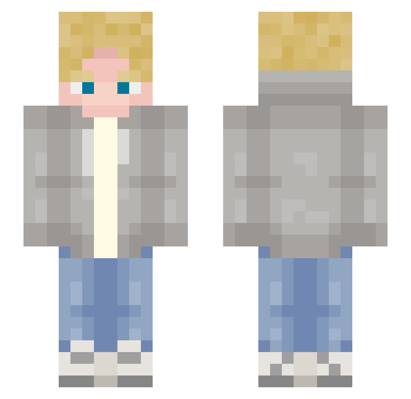 GamerHN14 Minecraft skin, front and back view