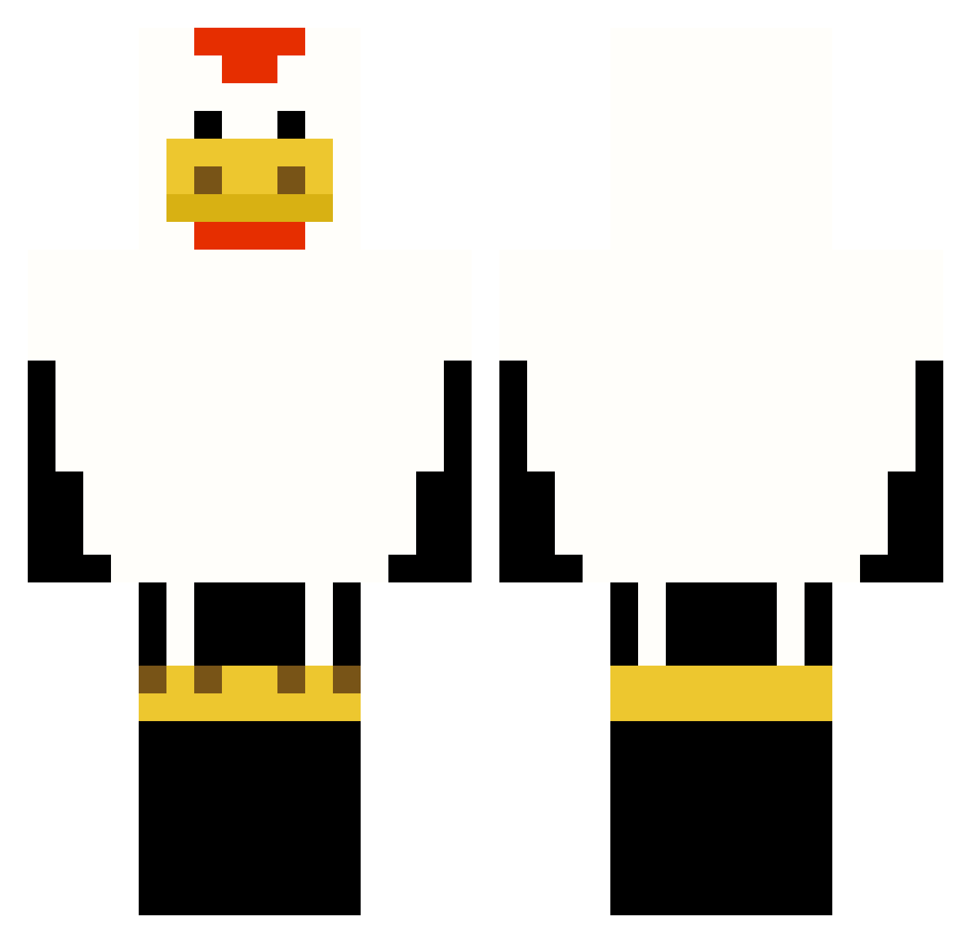 Shindyz Minecraft skin, front and back view