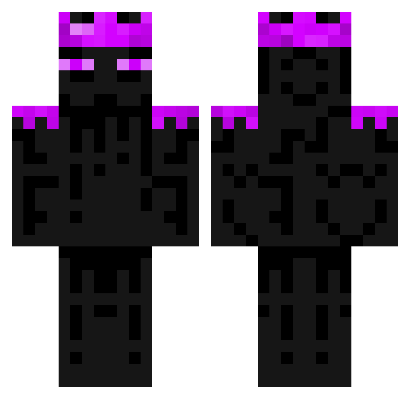Monarxhy Minecraft skin, front and back view