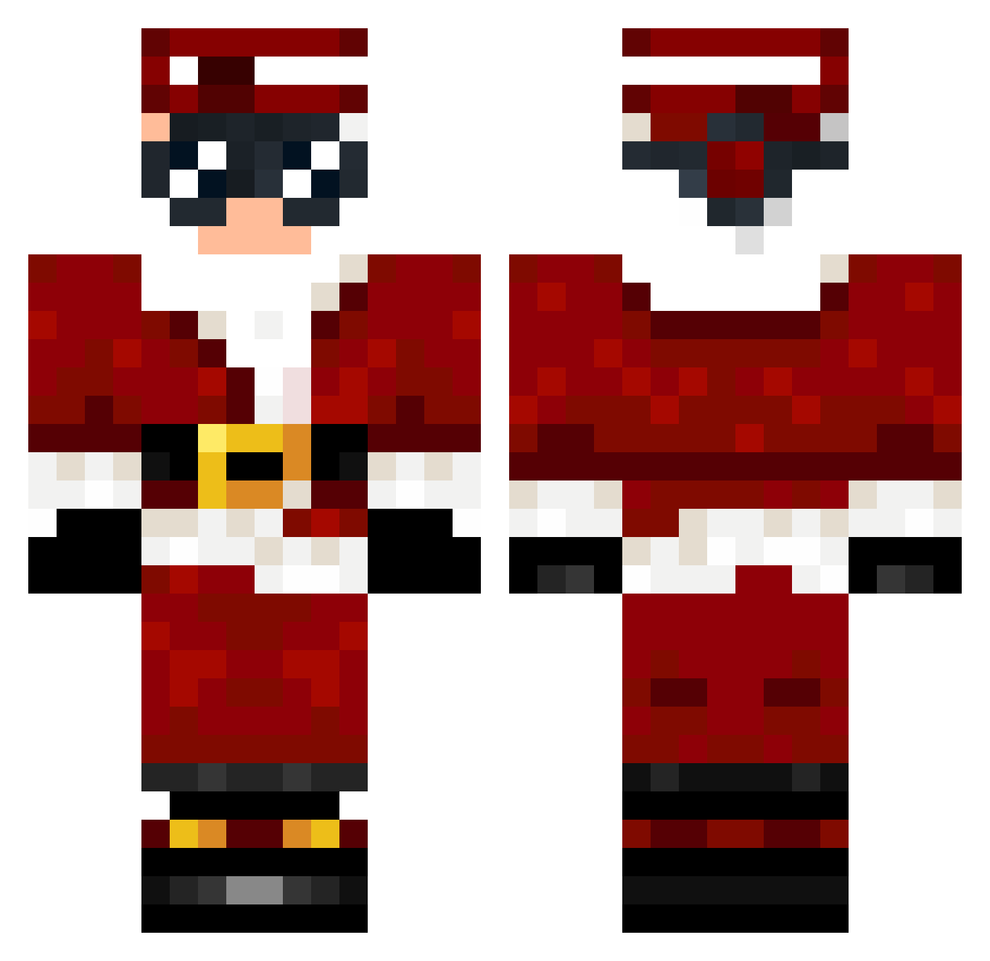 nimbleFlo Minecraft skin, front and back view