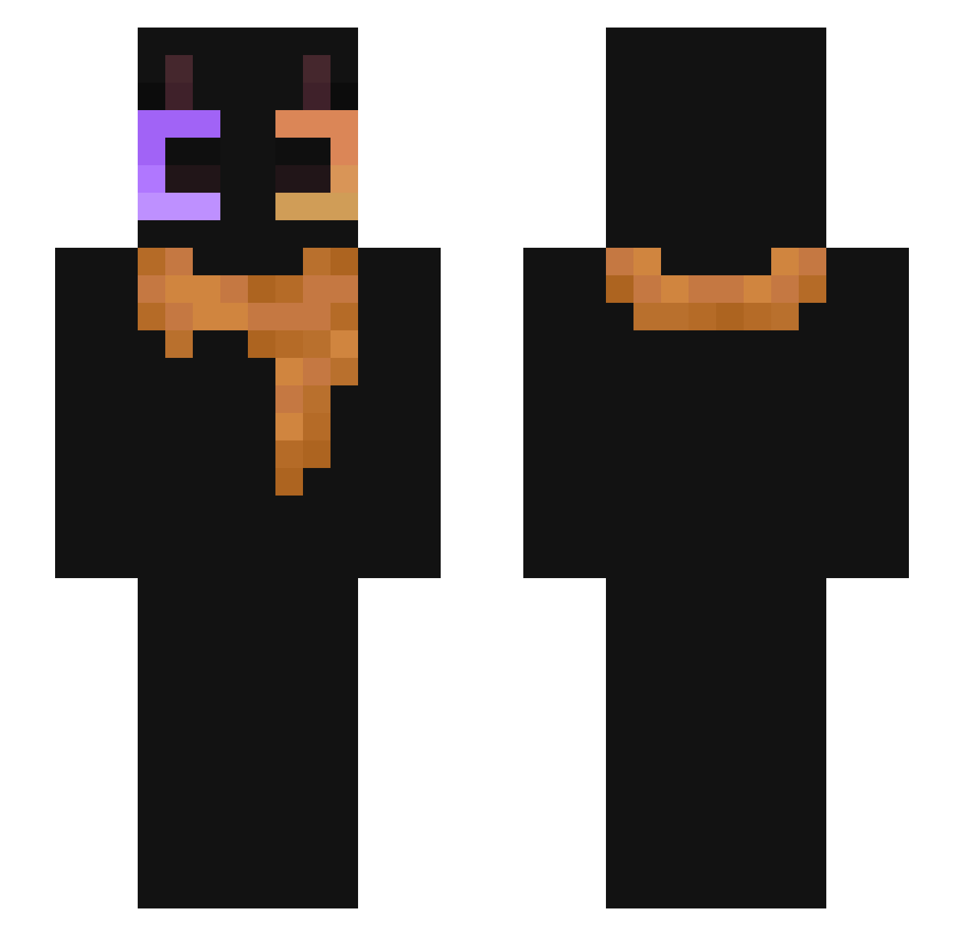 Rawsucks Minecraft skin, front and back view