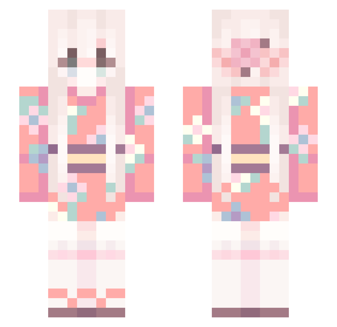 Mynory Minecraft skin, front and back view