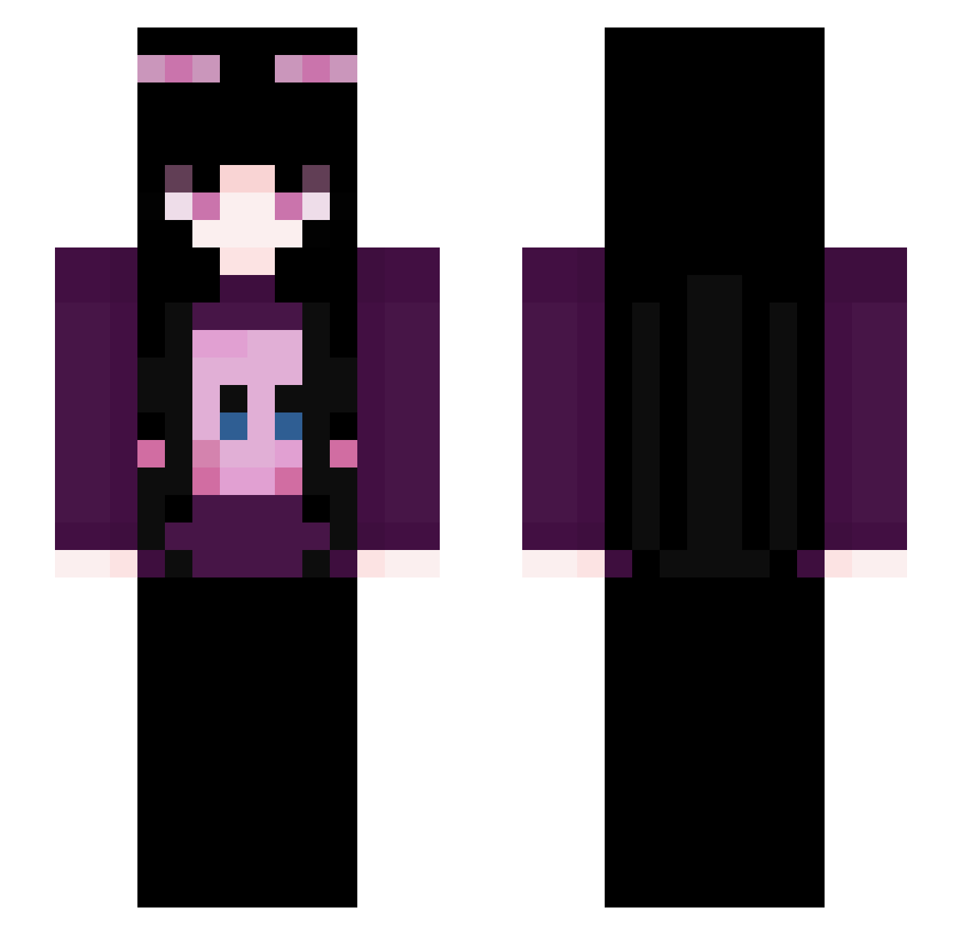Sheela Minecraft skin, front and back view