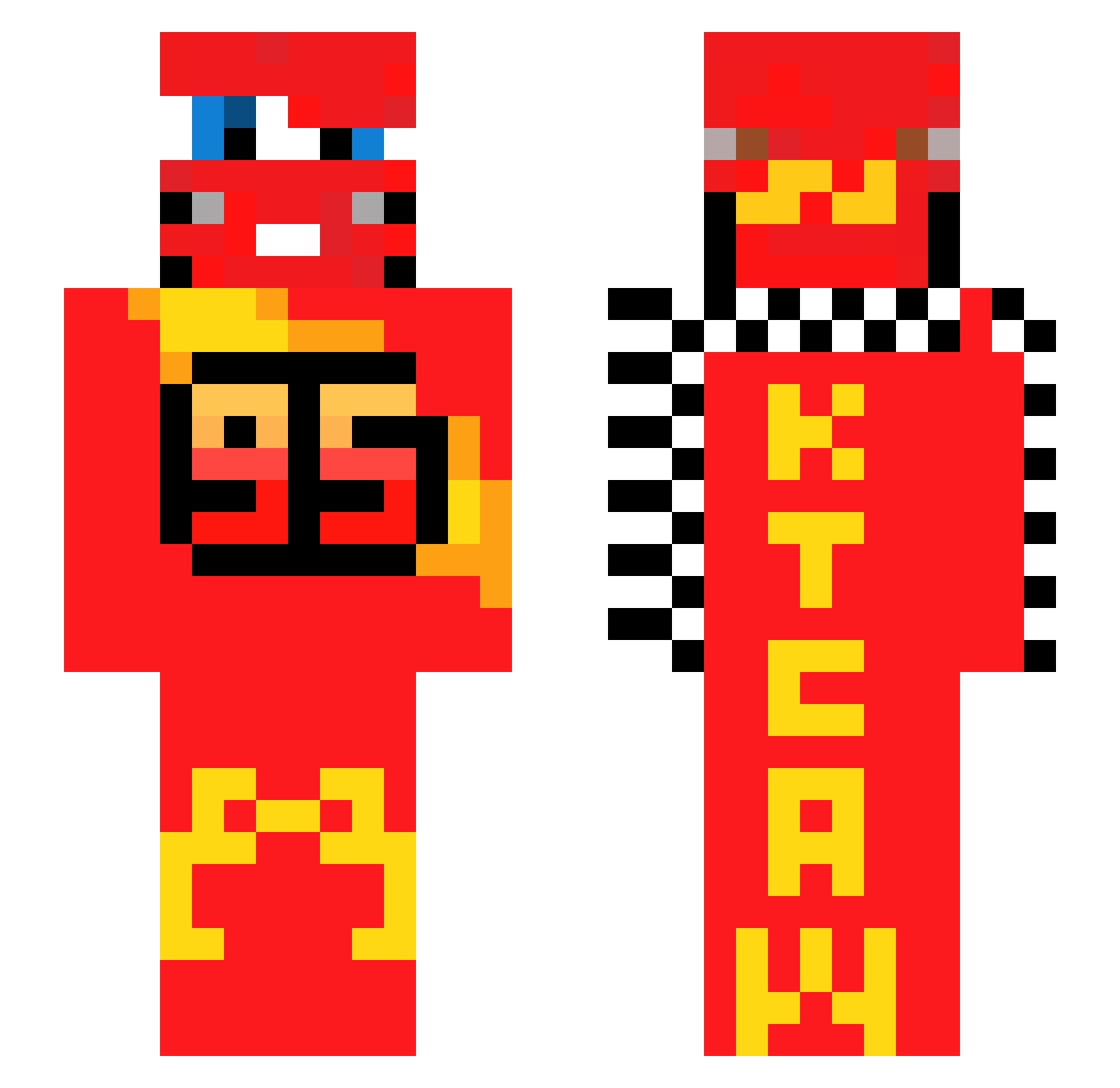 MaleauCoq6 Minecraft skin, front and back view