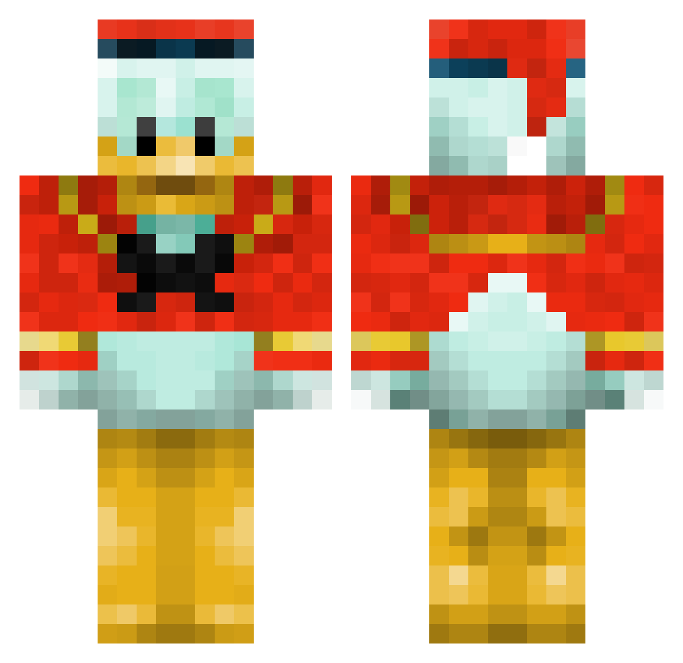 ASinglePringle Minecraft skin, front and back view