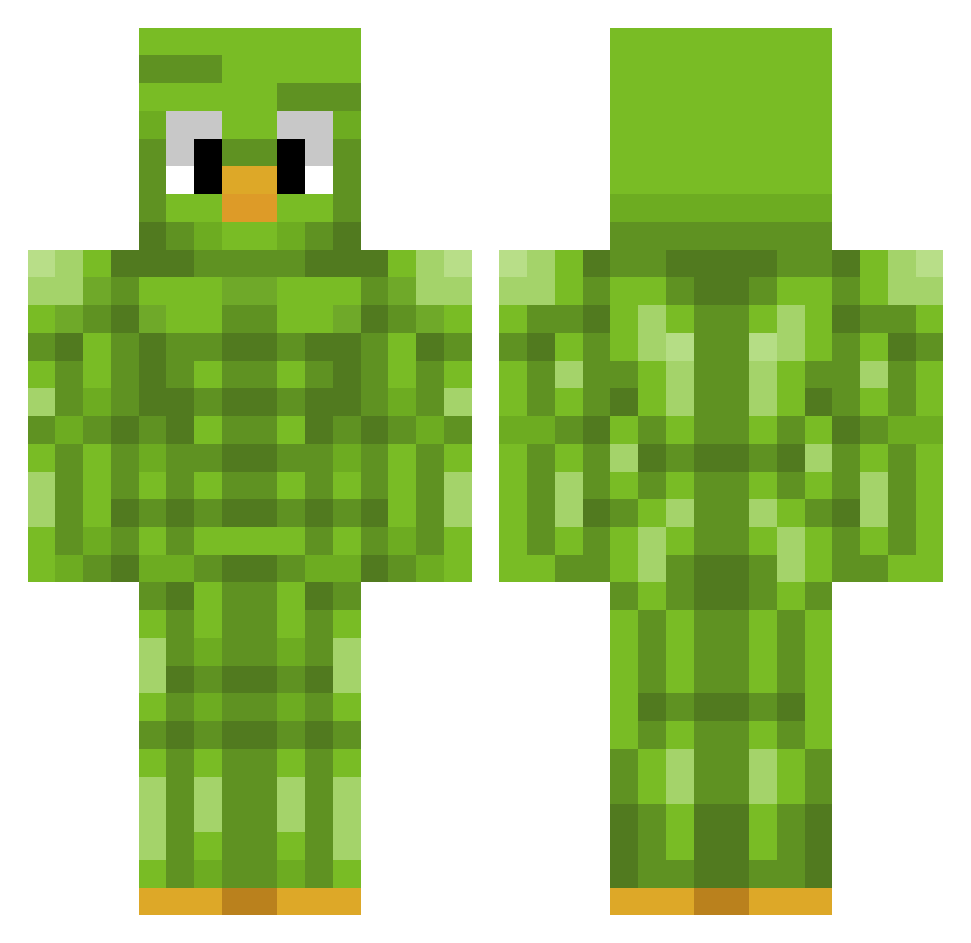 idcBaby Minecraft skin, front and back view