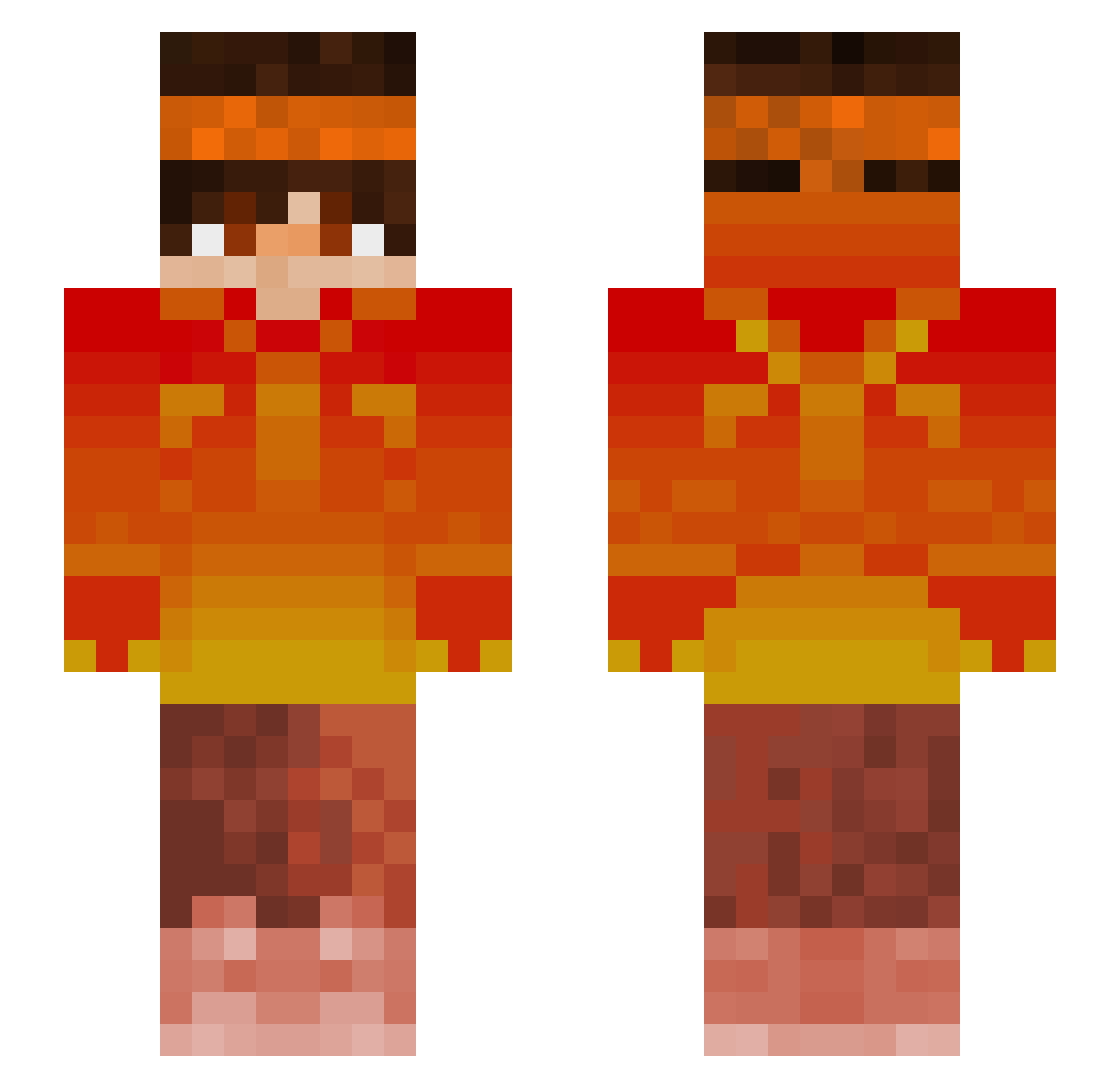 zlRiudux Minecraft skin, front and back view