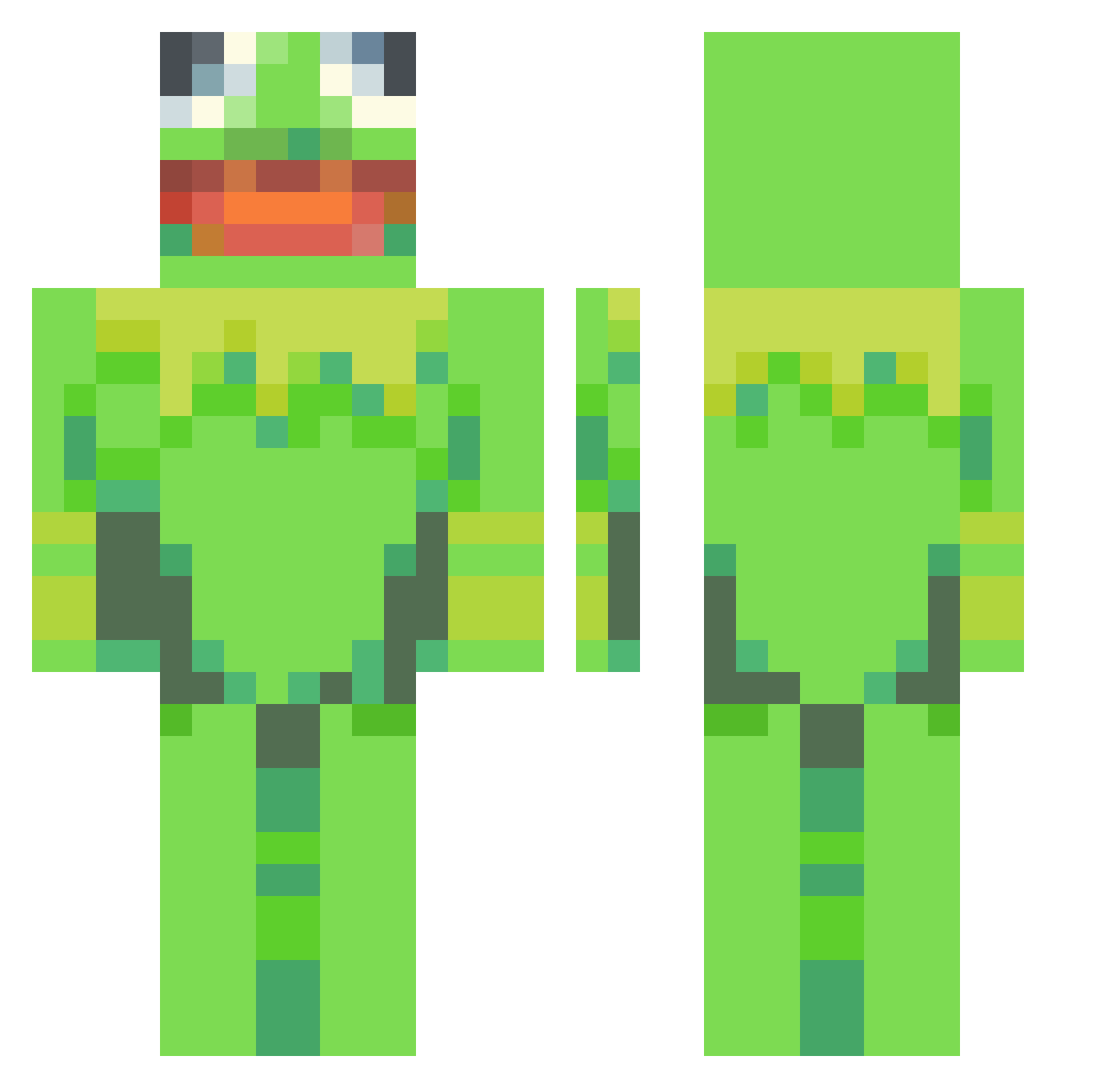 Scalawagoo Minecraft skin, front and back view