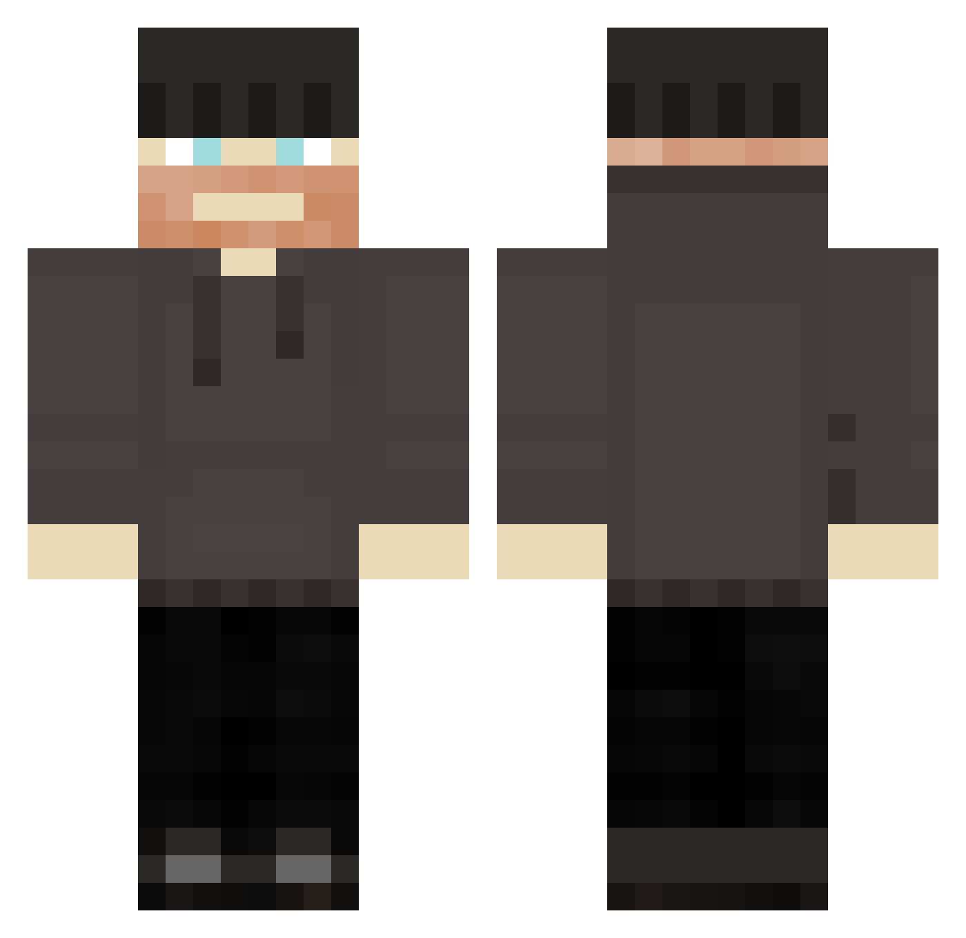 psychophysical Minecraft skin, front and back view