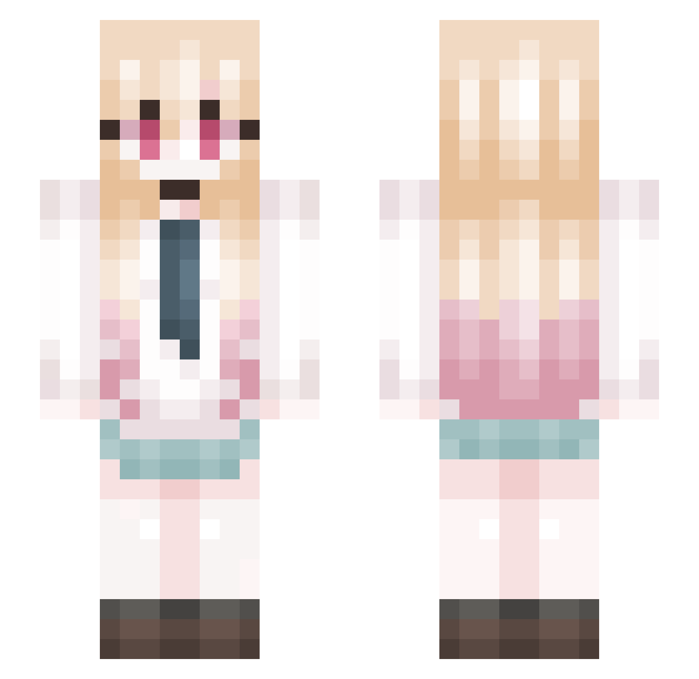 Xeniths Minecraft skin, front and back view