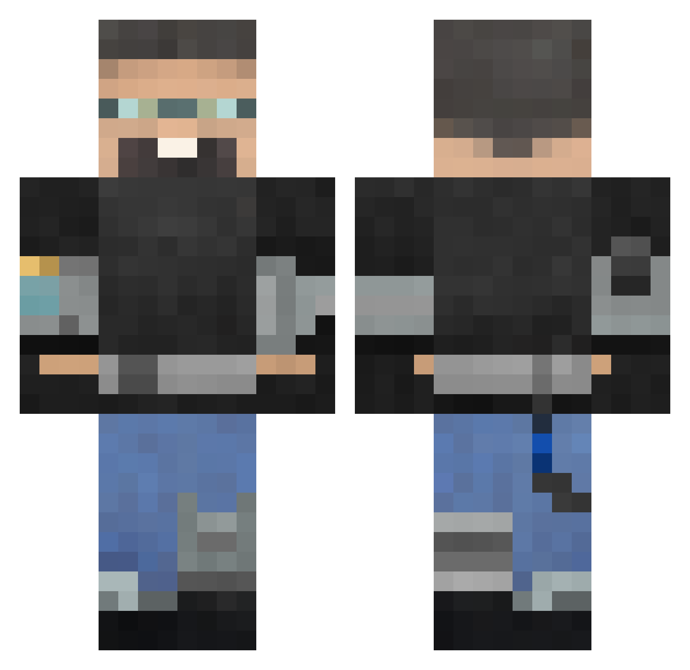 meotis Minecraft skin, front and back view