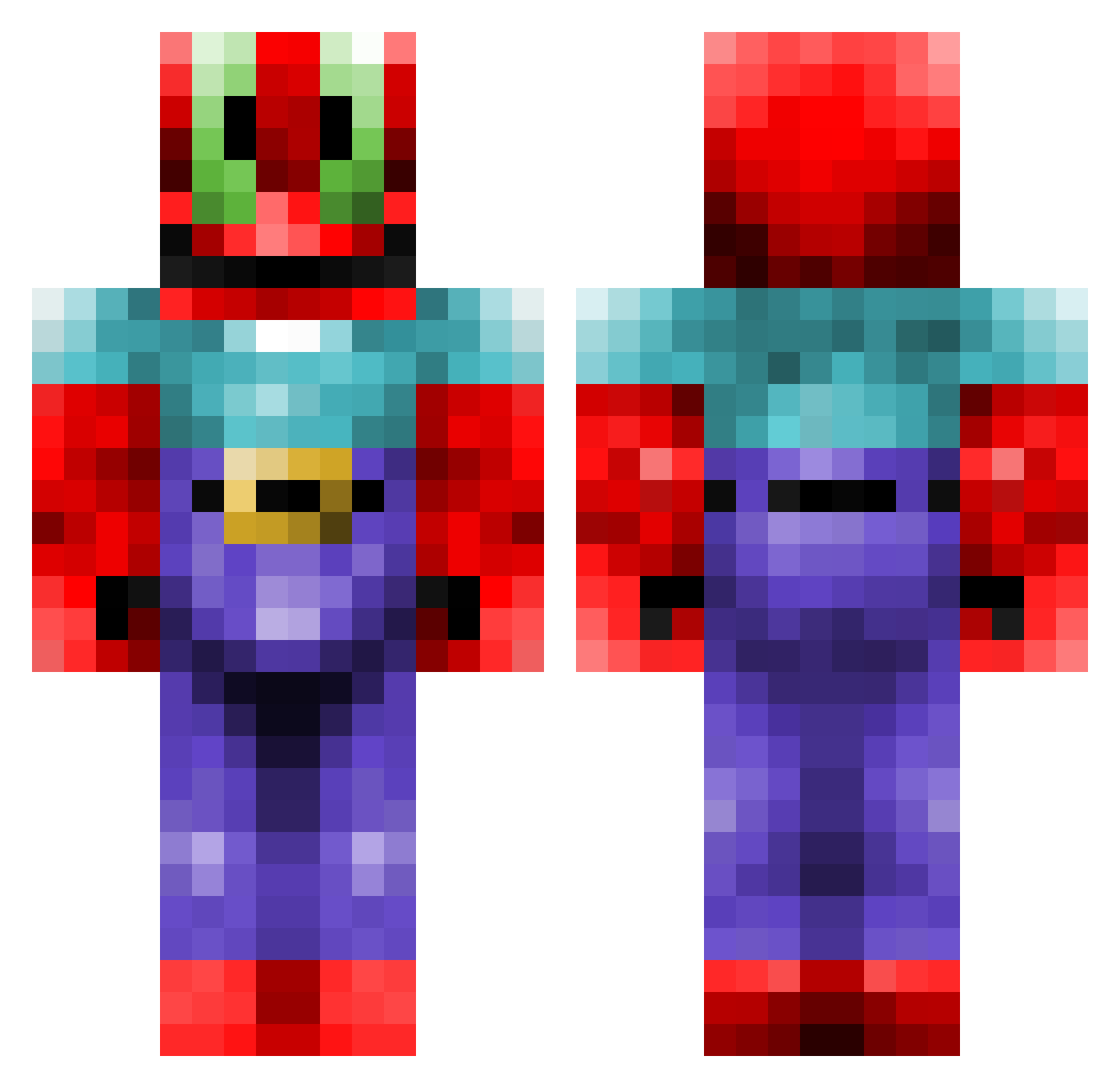 P_u_p_s Minecraft skin, front and back view