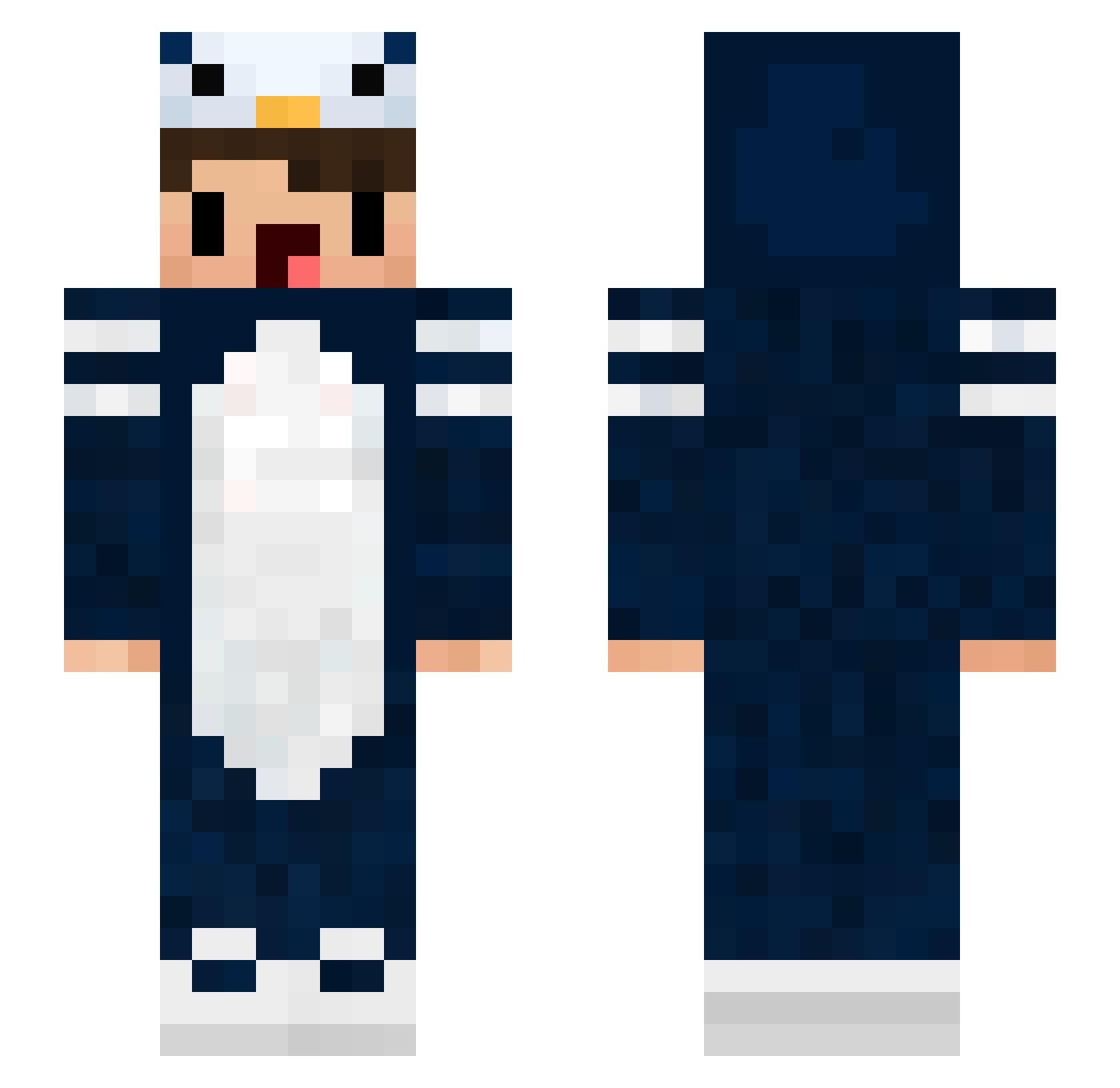 Chemicqls Minecraft skin, front and back view