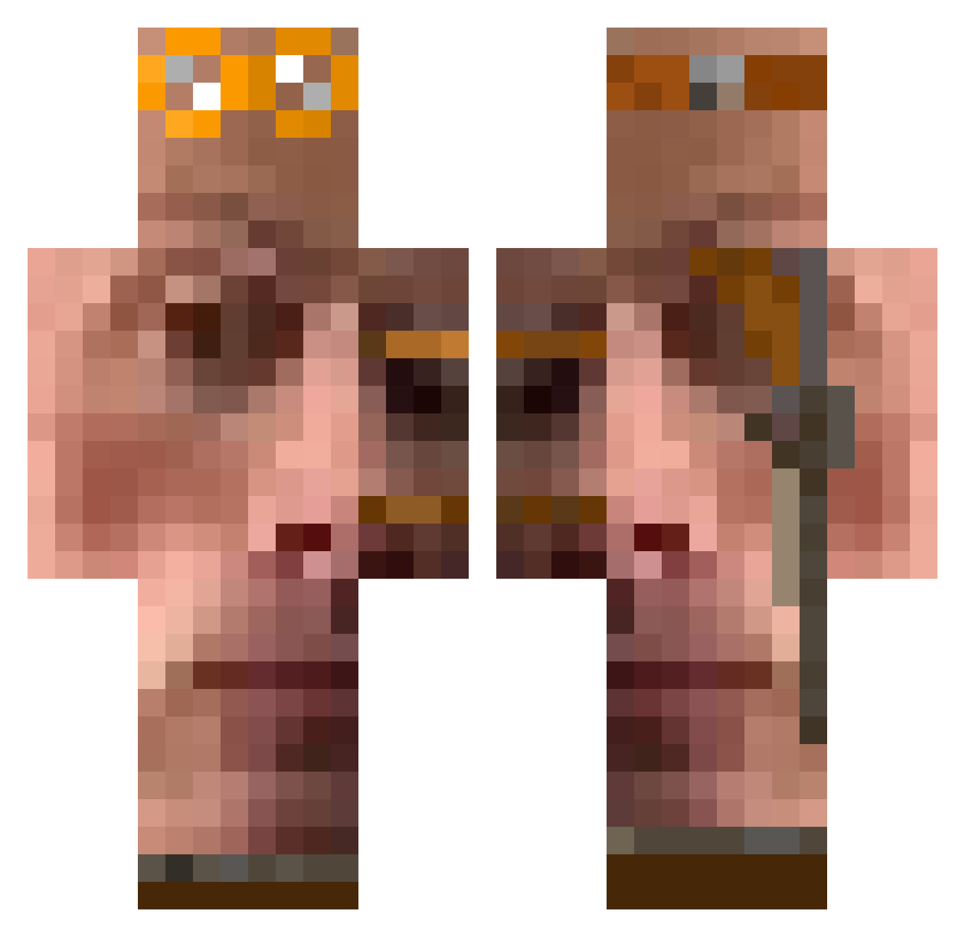 Penlupin Minecraft skin, front and back view