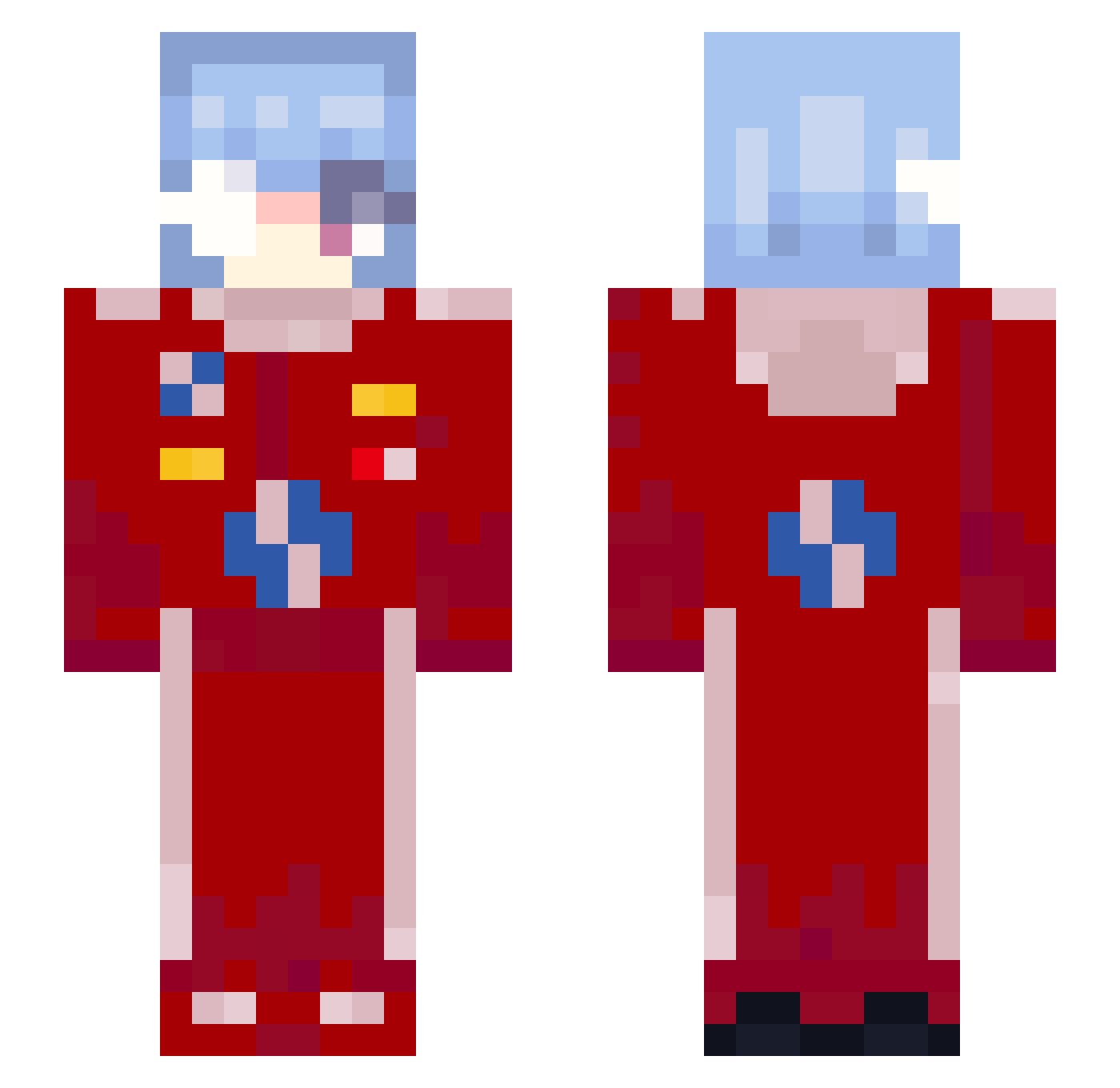 godlevin Minecraft skin, front and back view