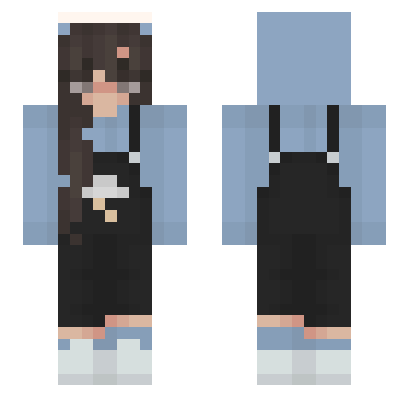 mmilkteaa Minecraft skin, front and back view
