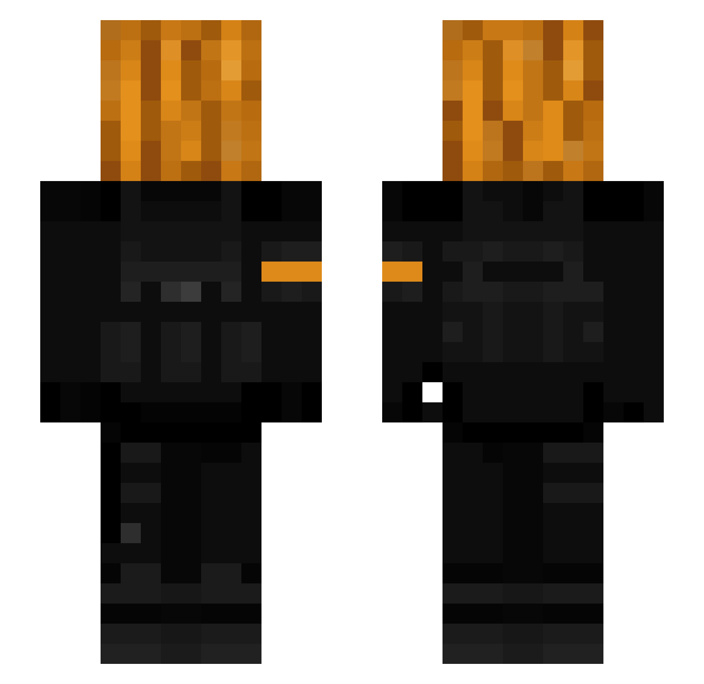 SlapThouNuts Minecraft skin, front and back view