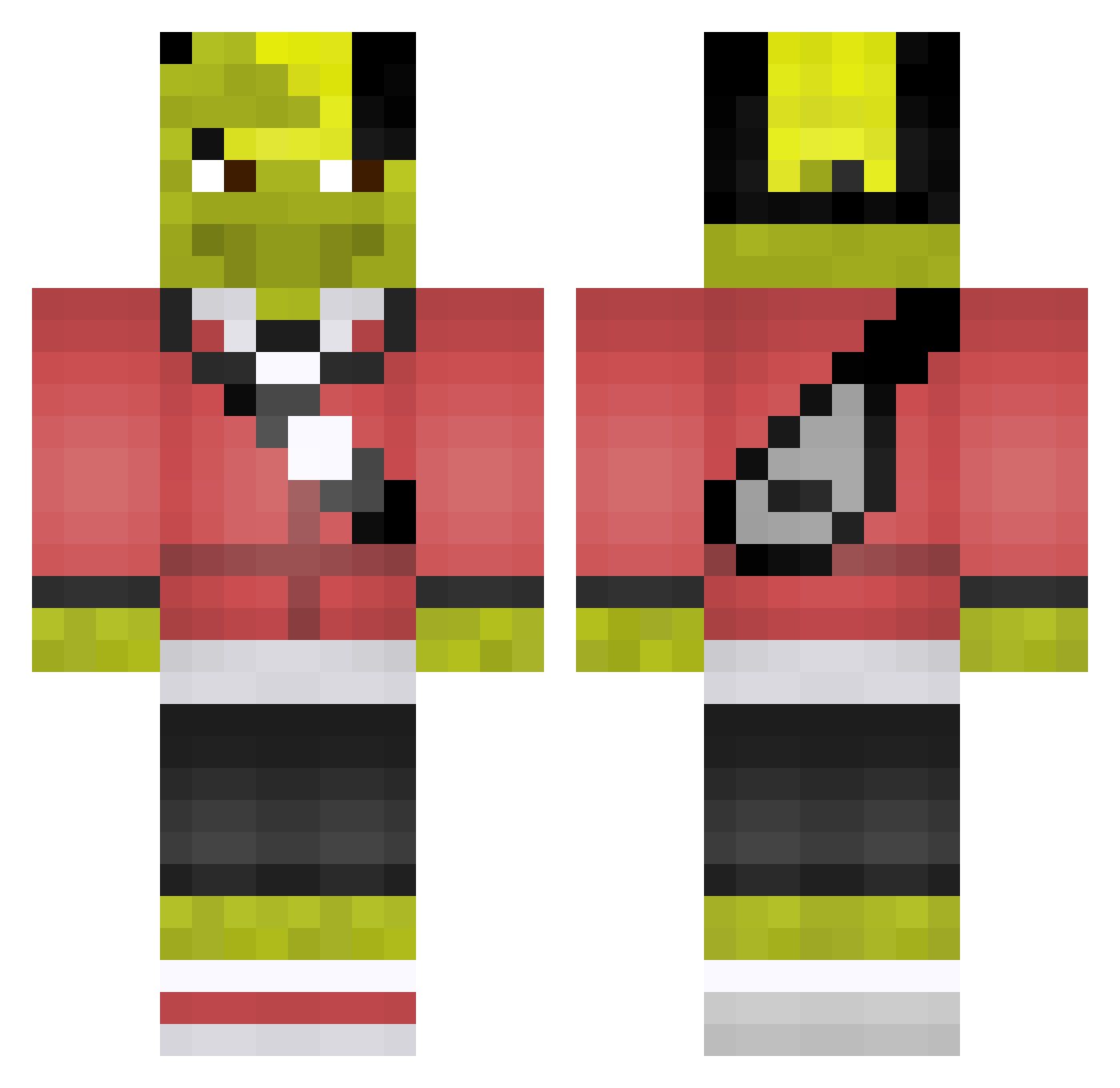 Zeelk Minecraft skin, front and back view