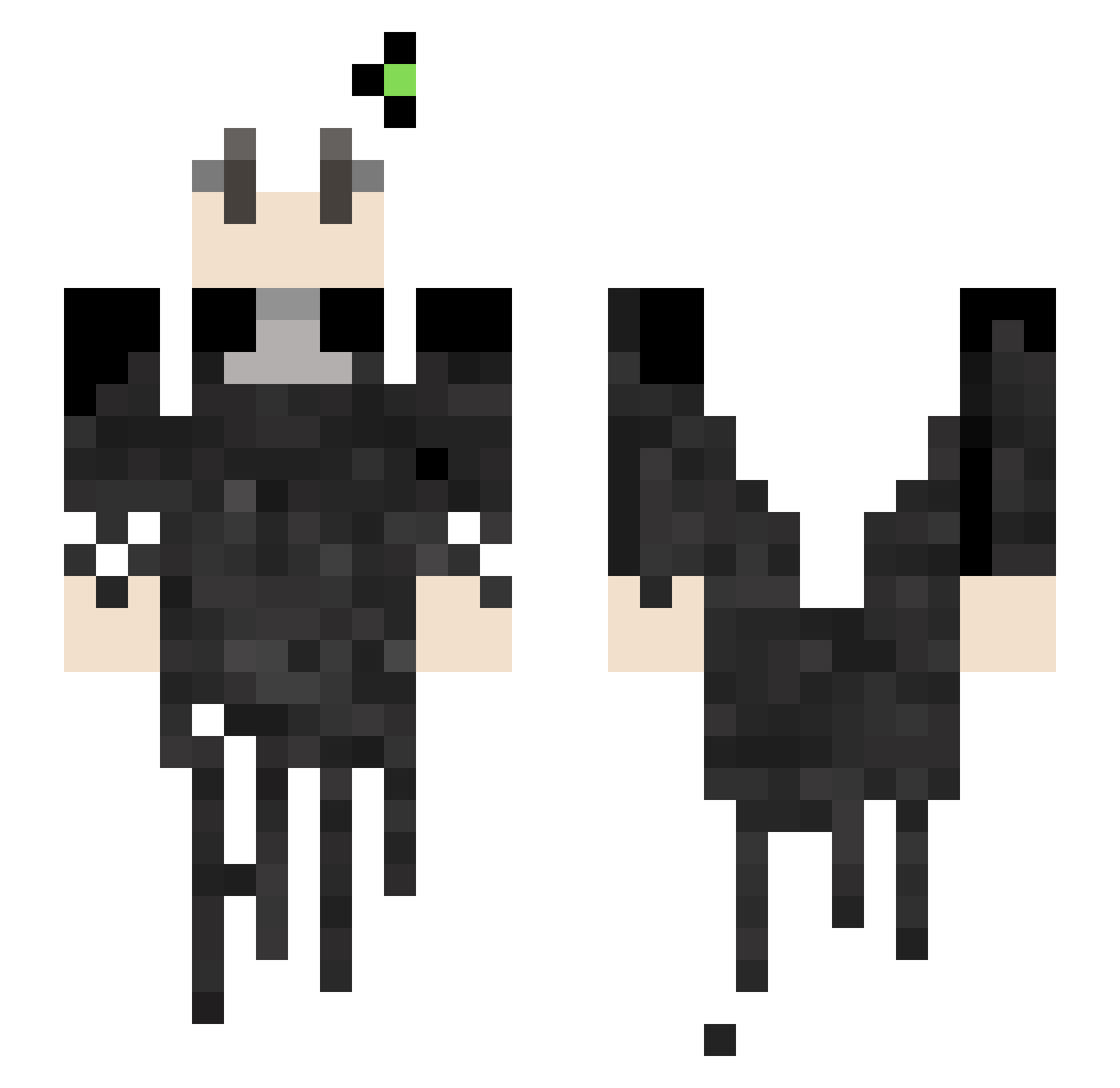 raveXpxvusqo Minecraft skin, front and back view