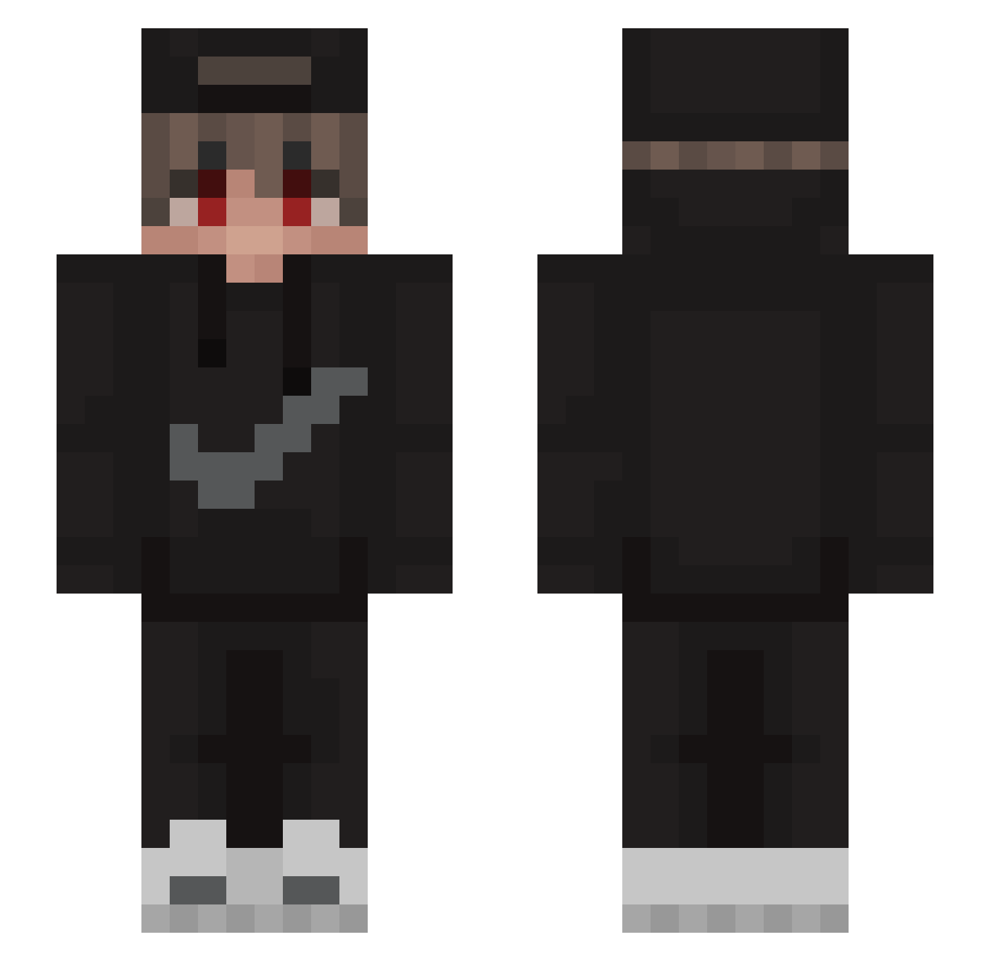 SILVER_34034 Minecraft skin, front and back view