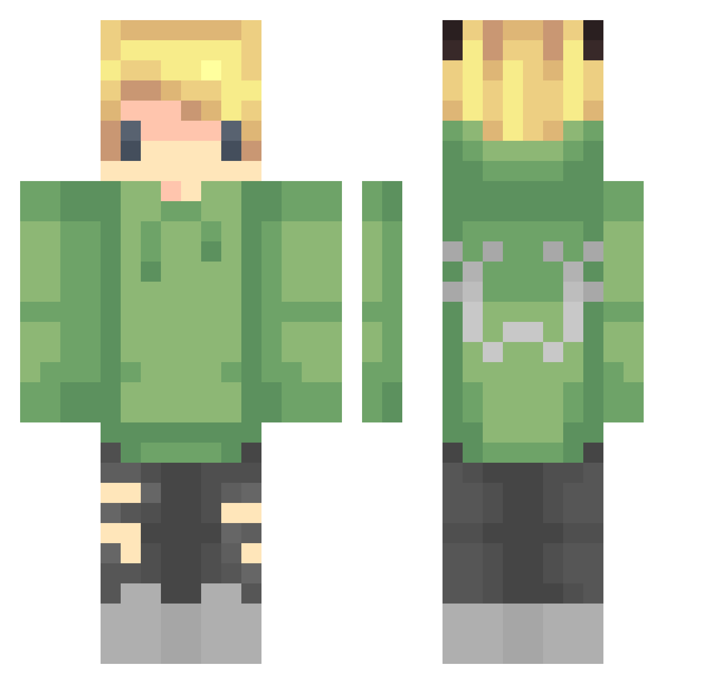 AzRaiLinOluRuM Minecraft skin, front and back view