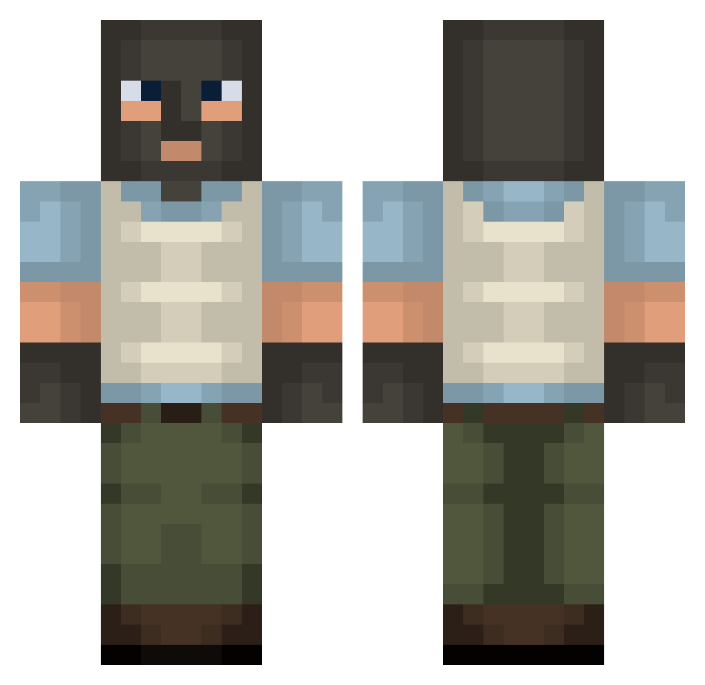 schmetzl Minecraft skin, front and back view