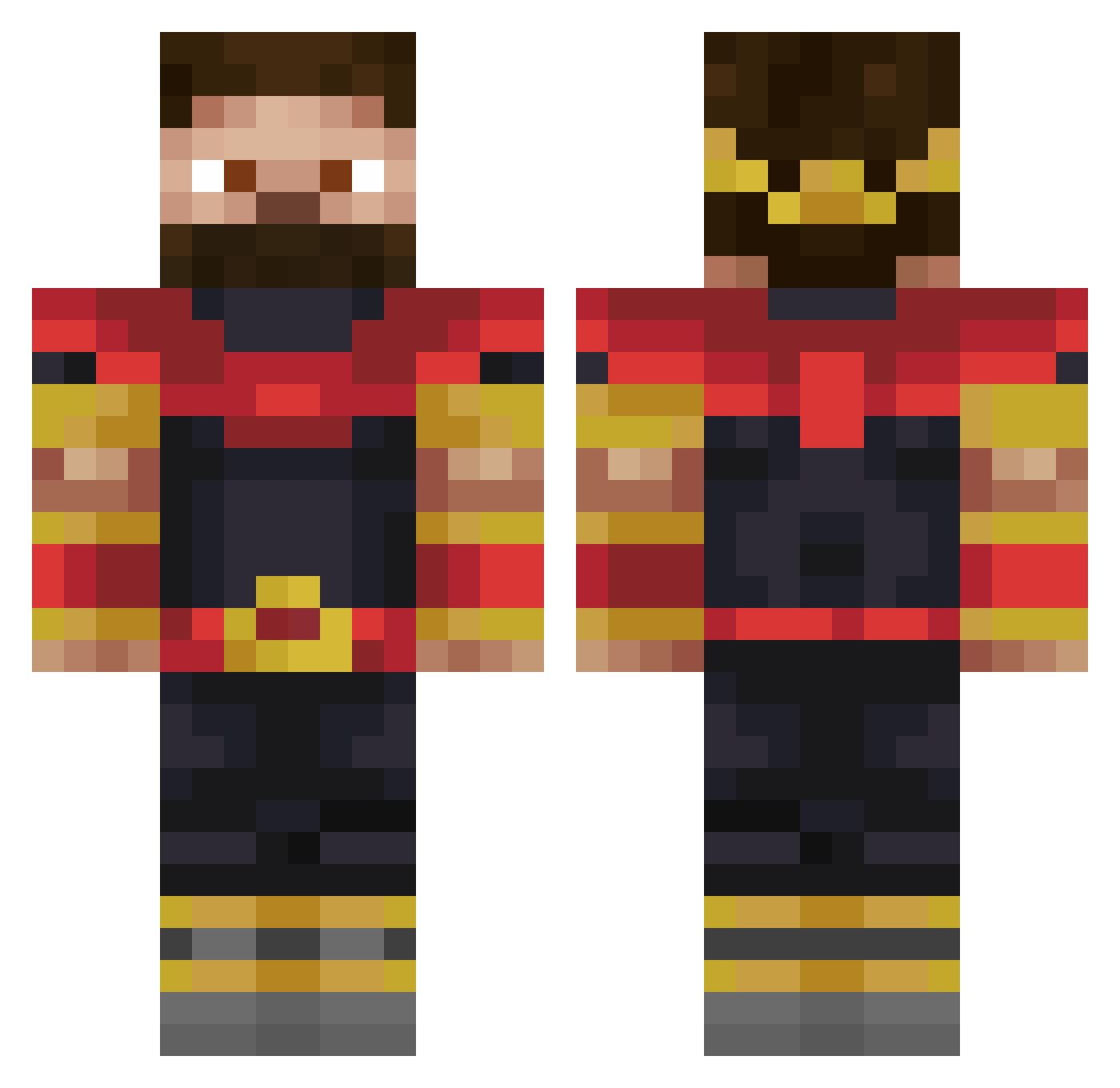 Valzorwen Minecraft skin, front and back view