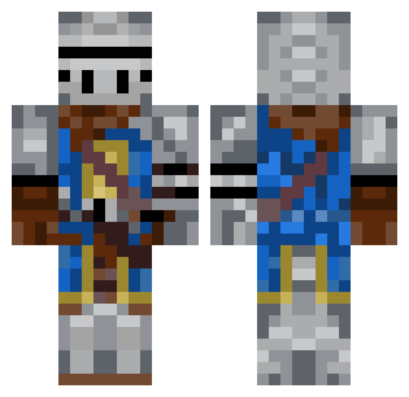 PoolPartyMundo Minecraft skin, front and back view