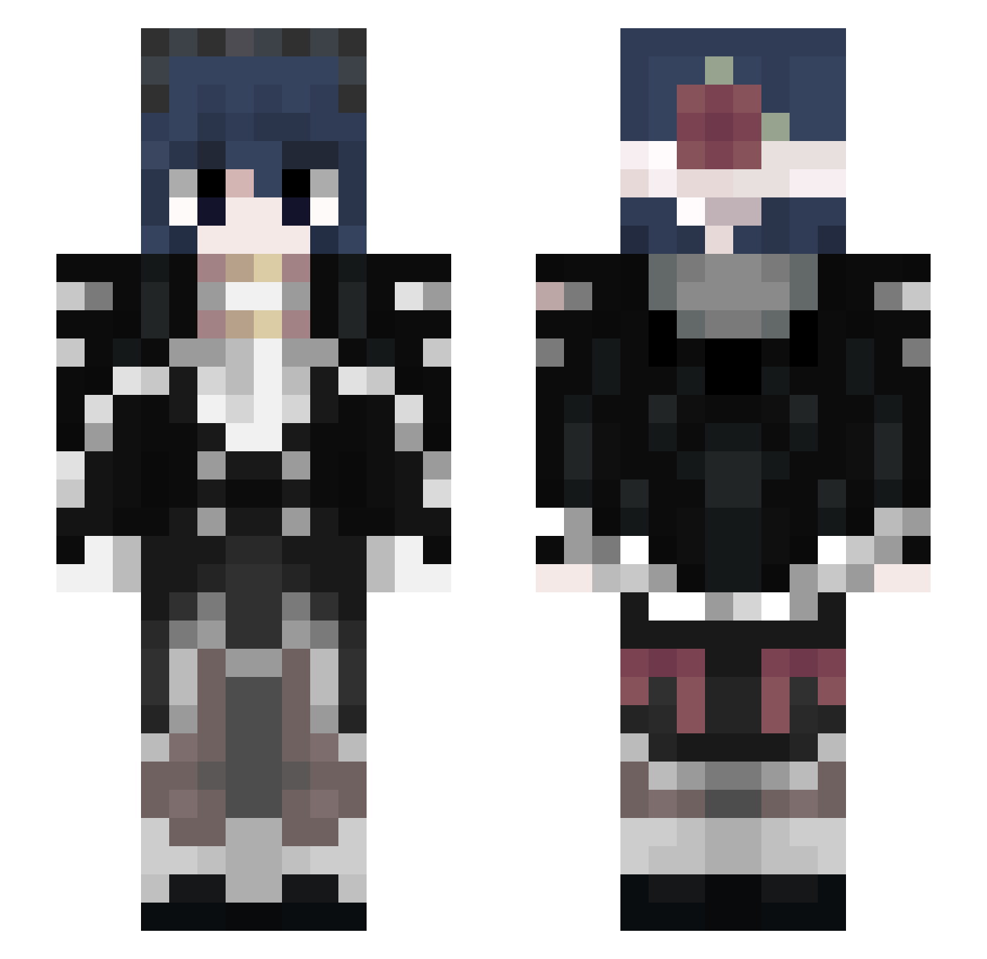 Lyzalz Minecraft skin, front and back view