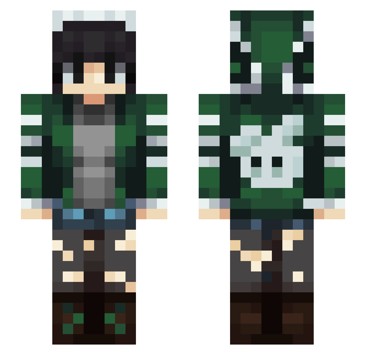 CaptainSmeggy Minecraft skin, front and back view