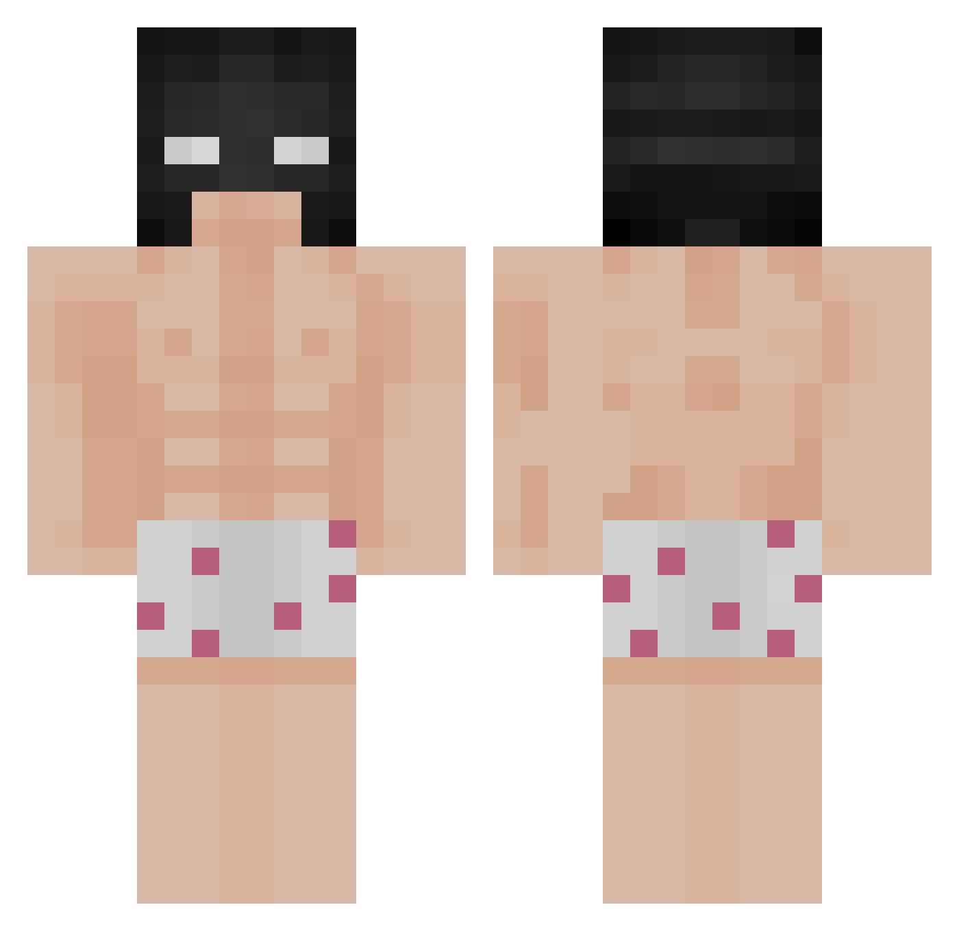 Donetta Minecraft skin, front and back view