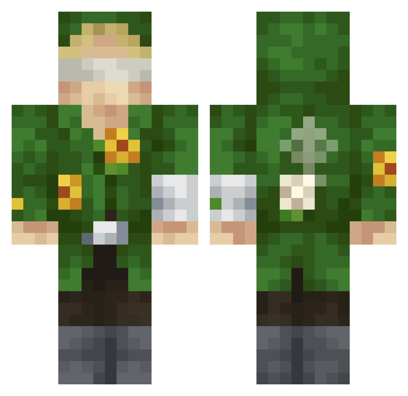 Dezenir2236k Minecraft skin, front and back view