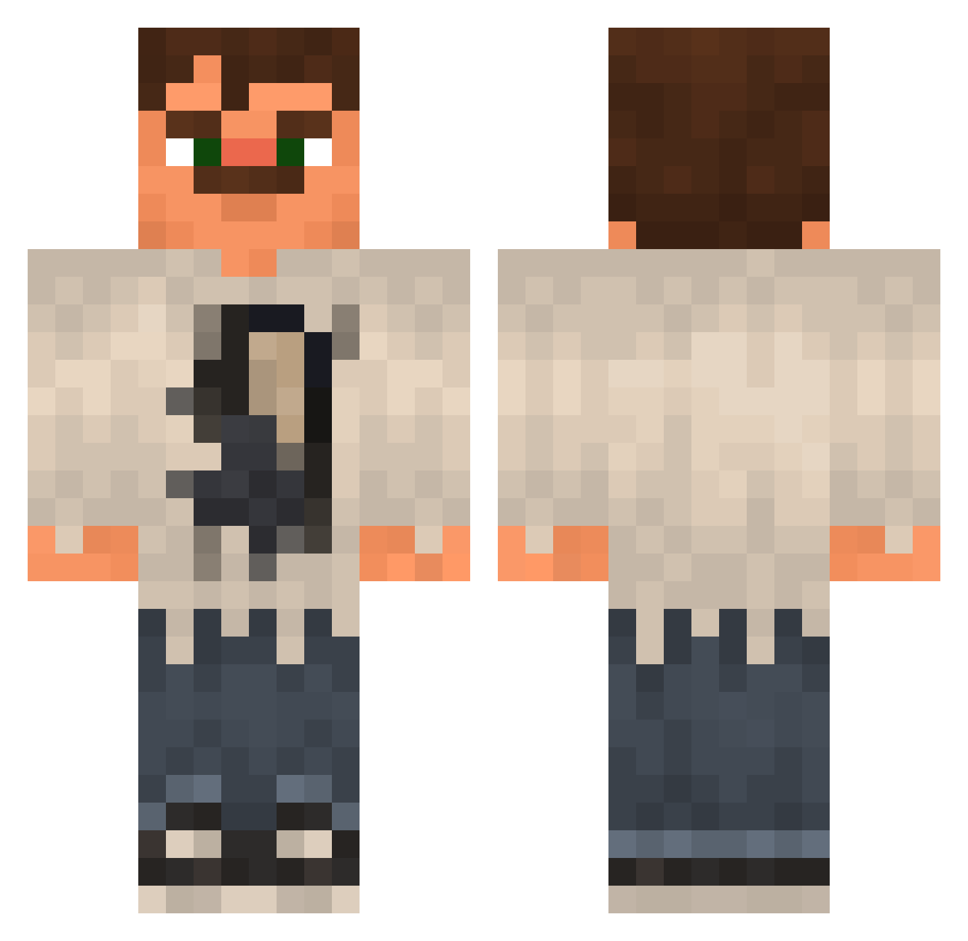 satretar Minecraft skin, front and back view