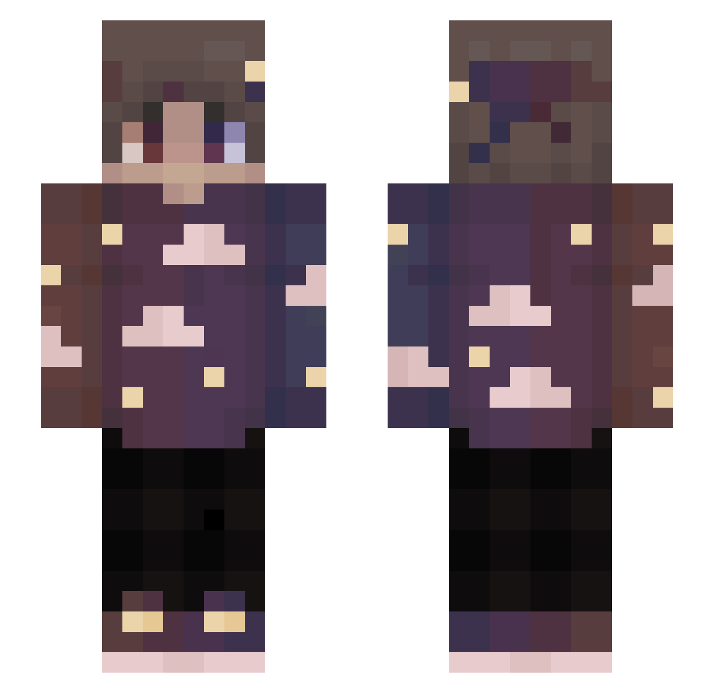 PyreGG Minecraft skin, front and back view