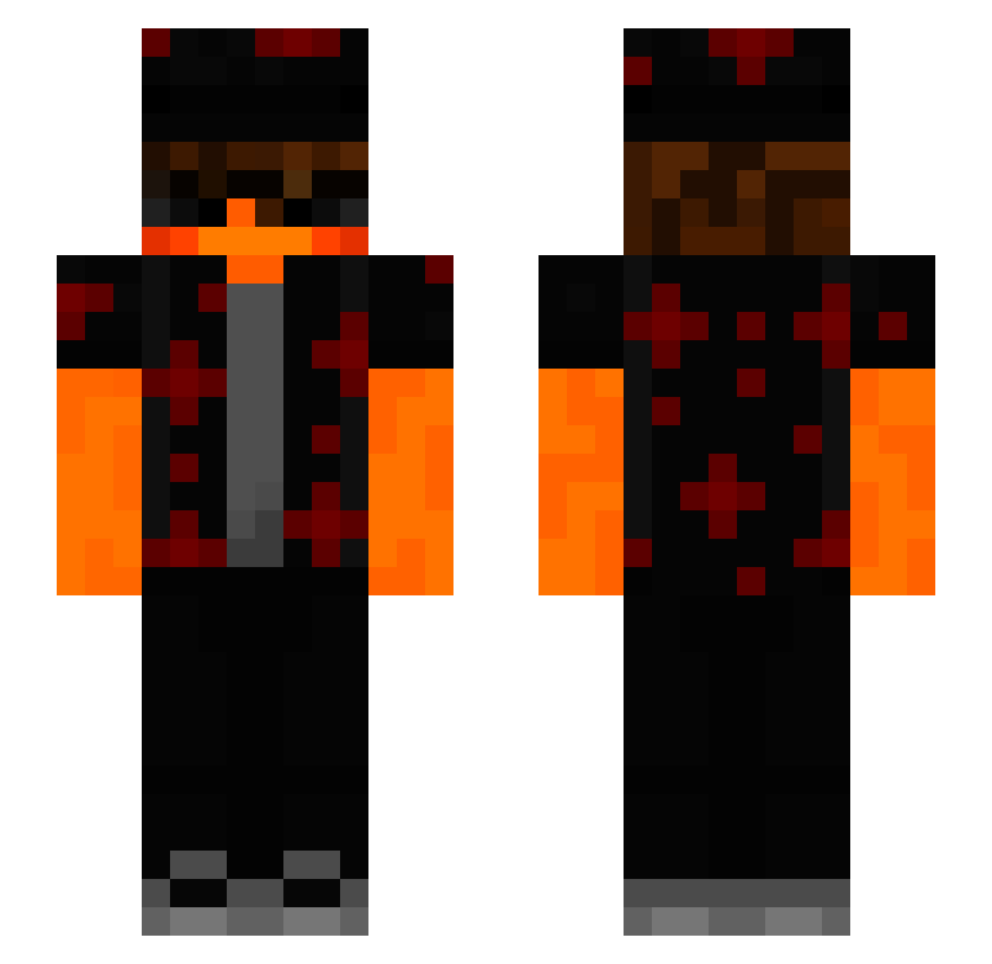 Apyh Minecraft skin, front and back view