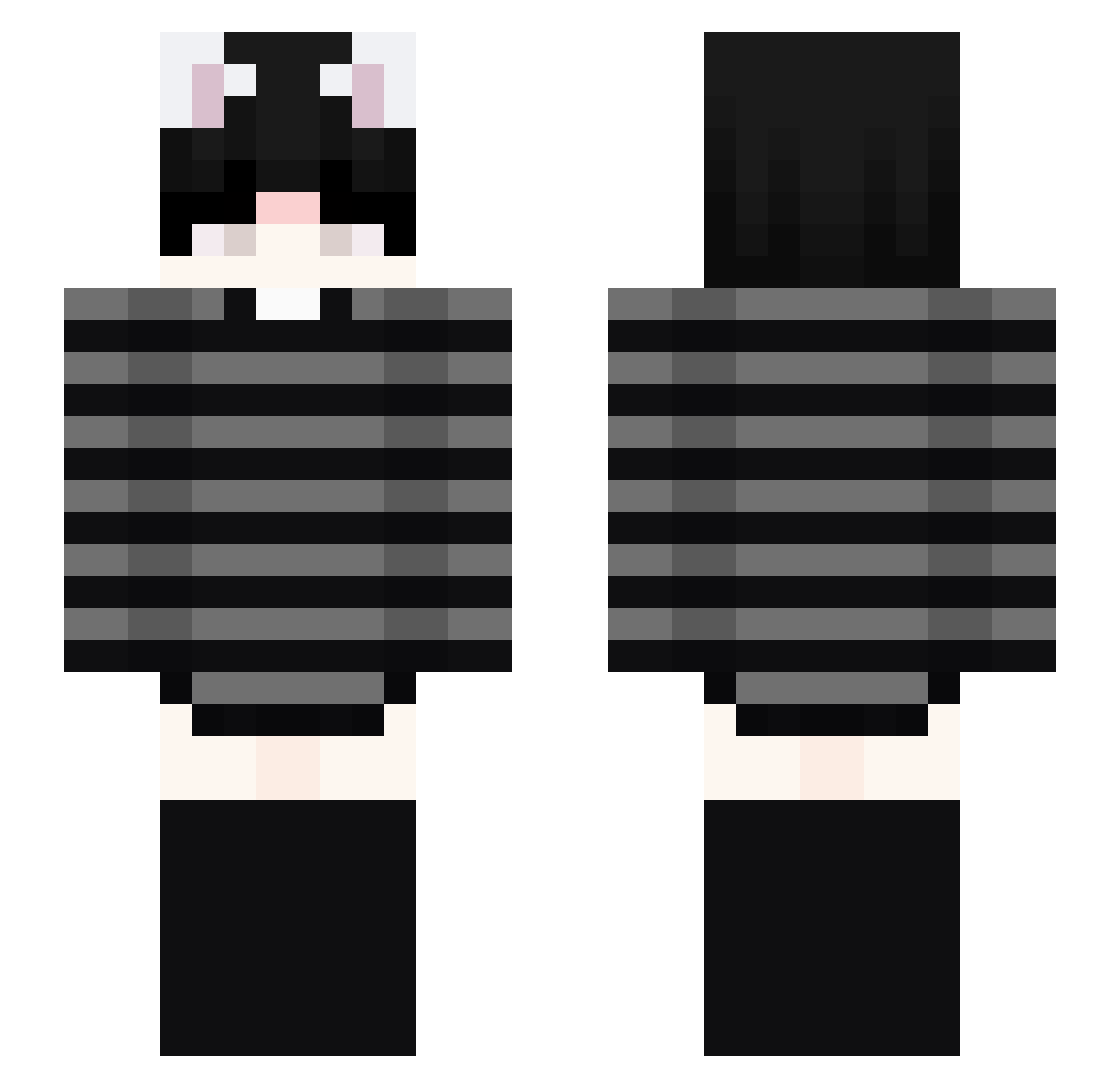 AspenTheShrimp Minecraft skin, front and back view