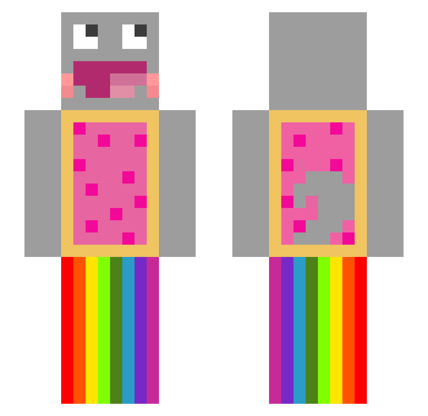 exxorcity Minecraft skin, front and back view
