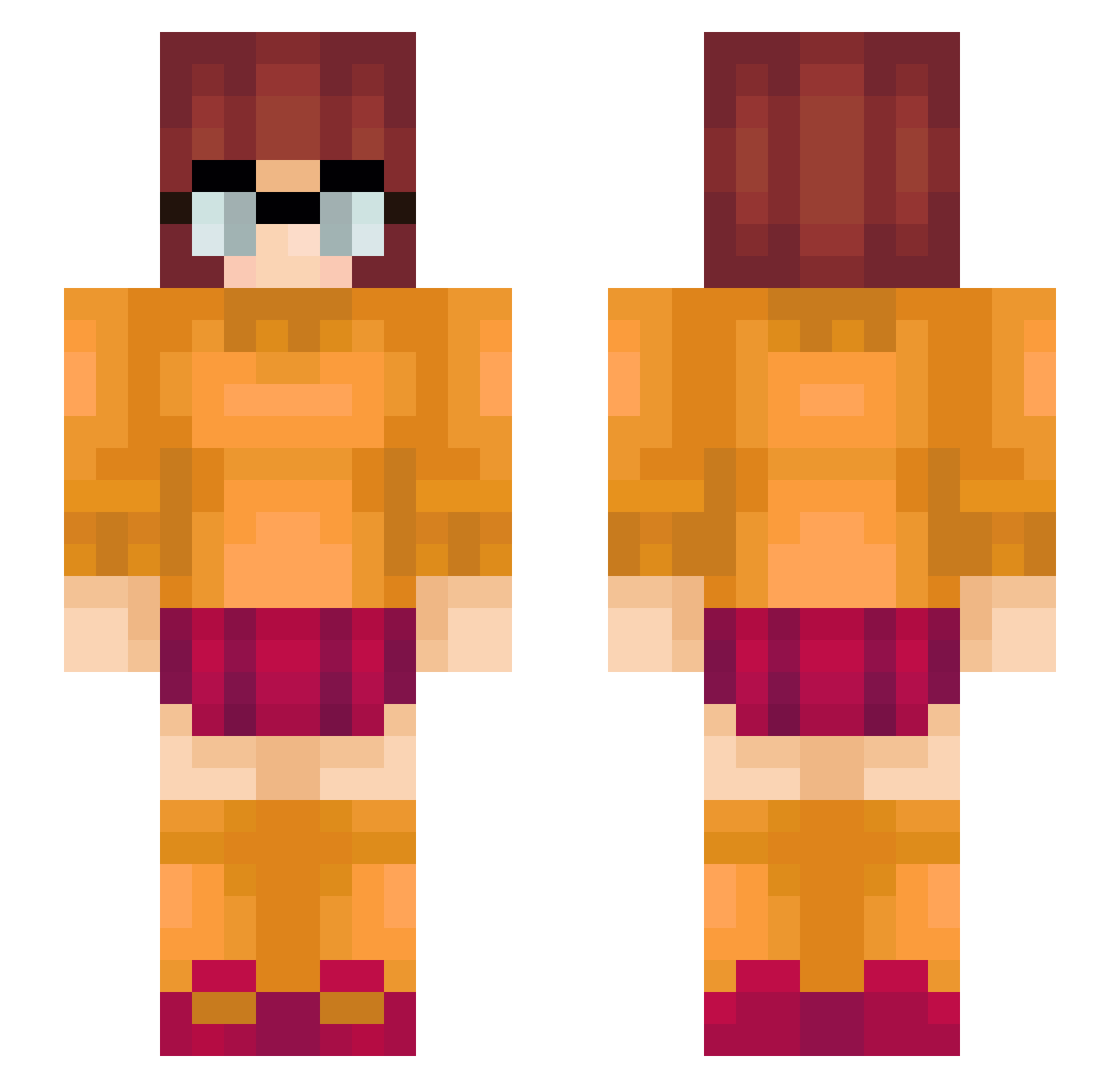 Kerropi0_ Minecraft skin, front and back view