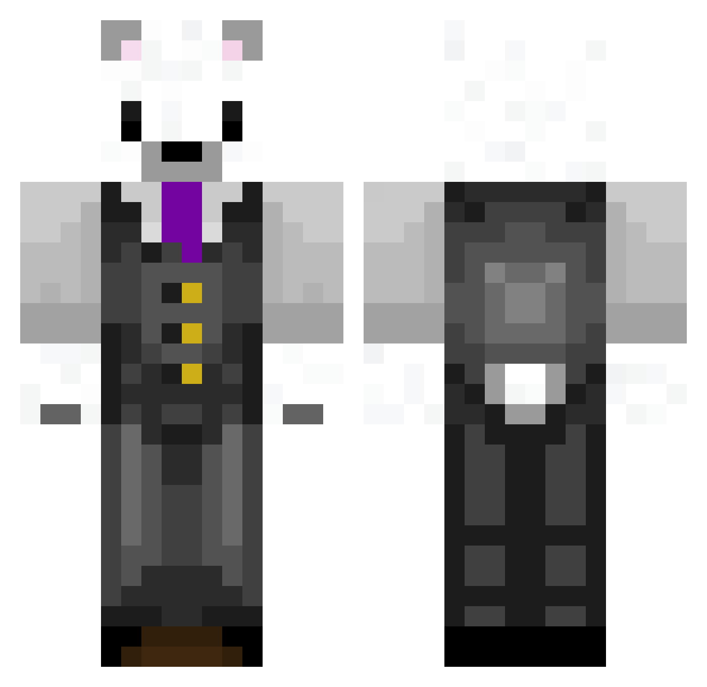 MirsadGHG Minecraft skin, front and back view