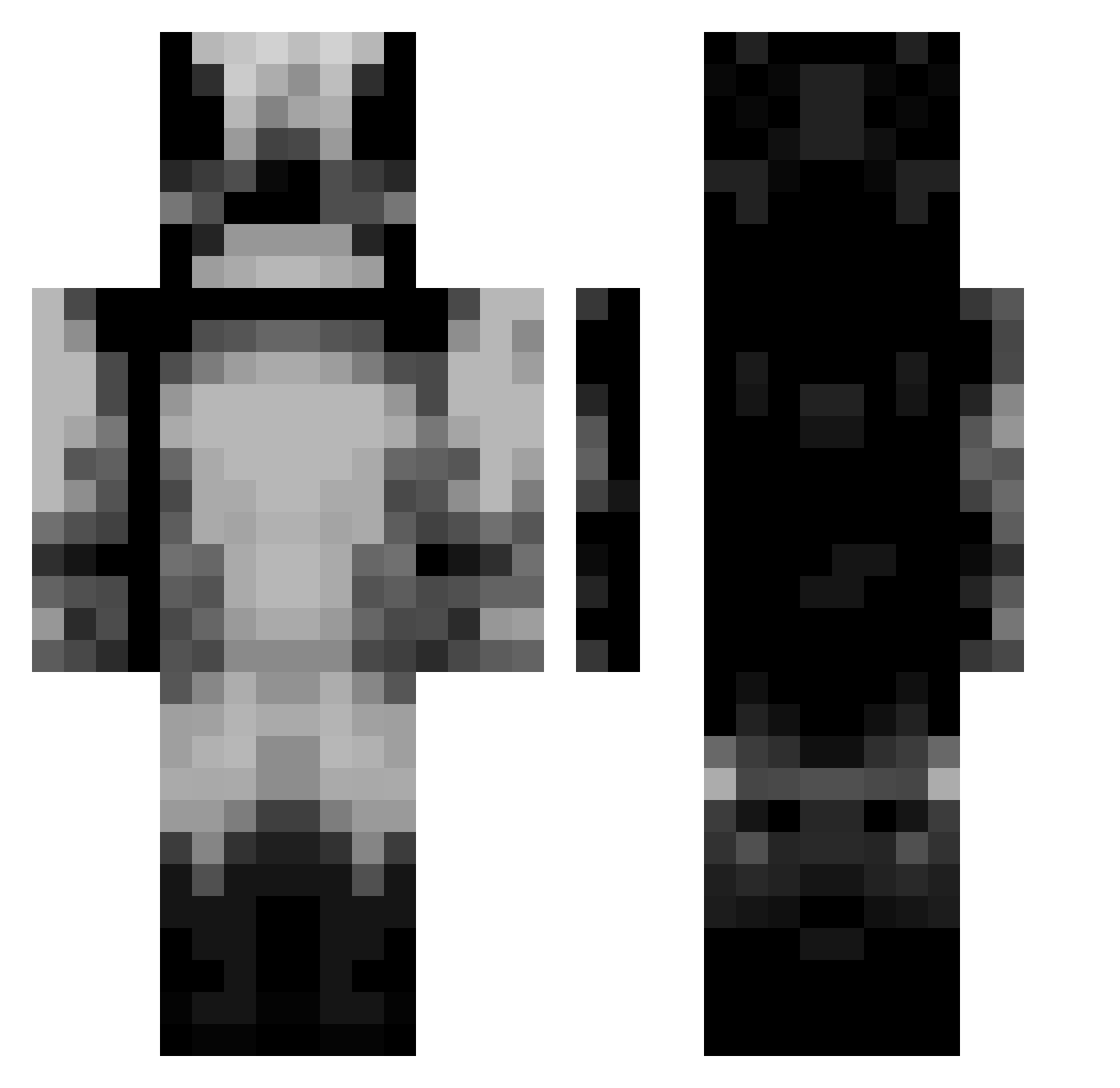 TheRandomized Minecraft skin, front and back view