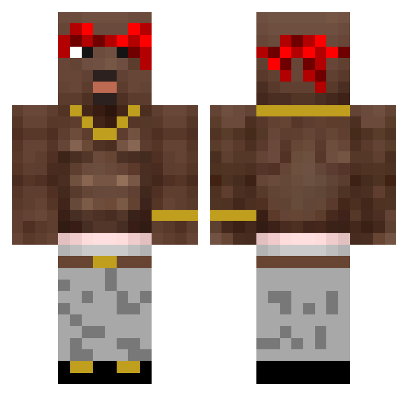 BNbestof Minecraft skin, front and back view